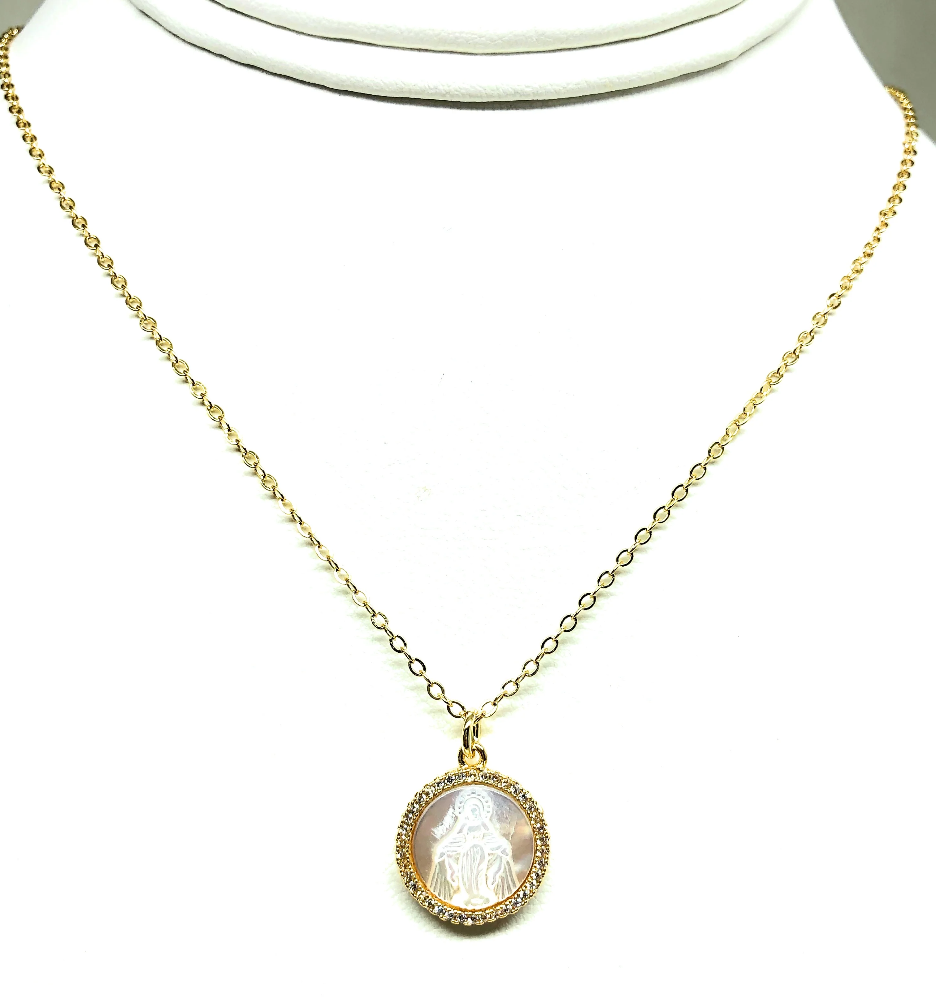 Gold Plated Miraculous Virgin Mary Small Pendant Necklace 20” Virgen Milagrosa - Image 6