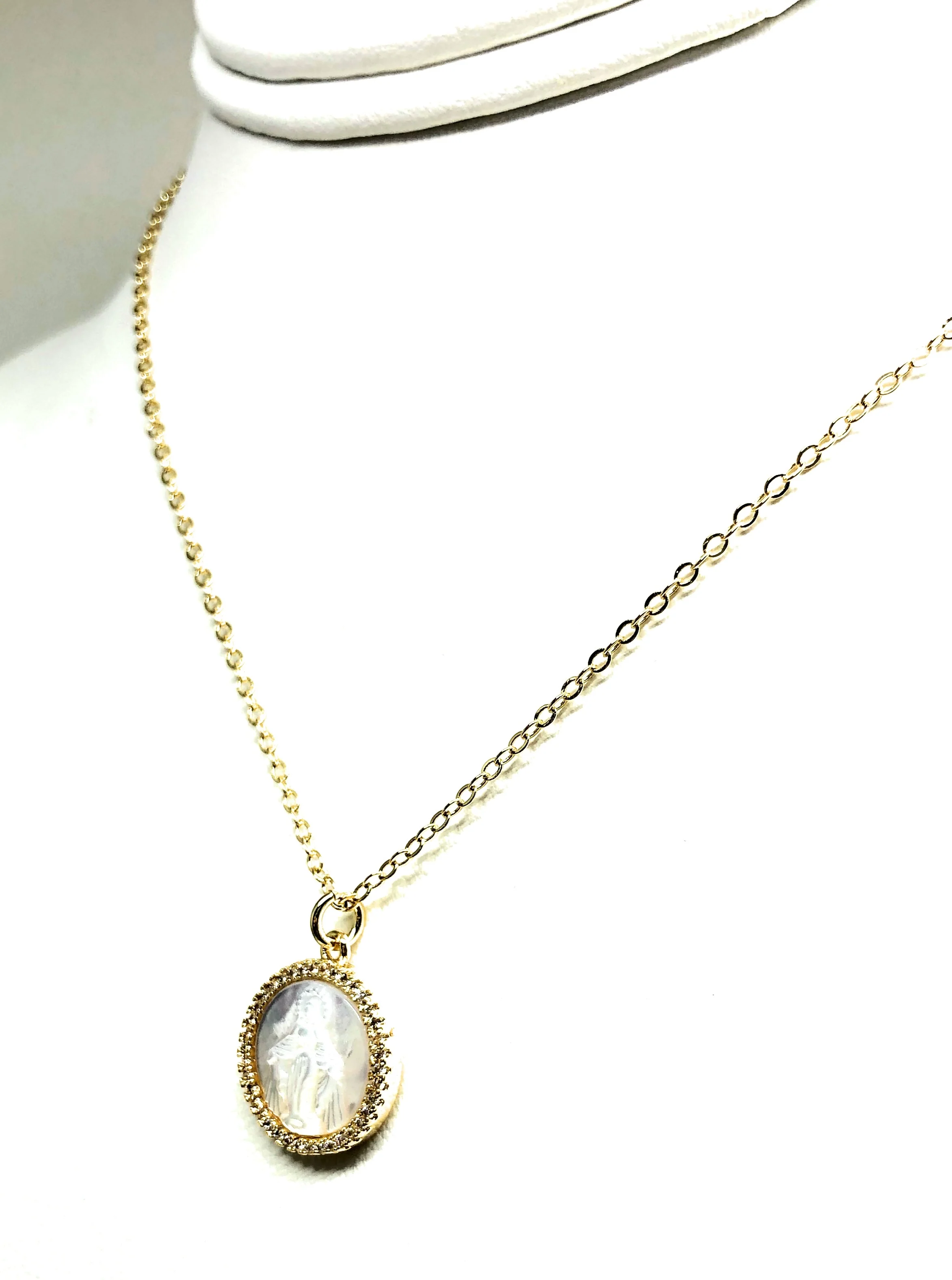 Gold Plated Miraculous Virgin Mary Small Pendant Necklace 20” Virgen Milagrosa - Image 7