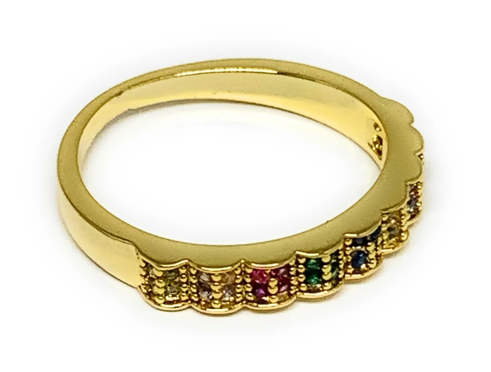 Gold Plated Multi-Color Vibrant CZ Ring Anillo - Image 2