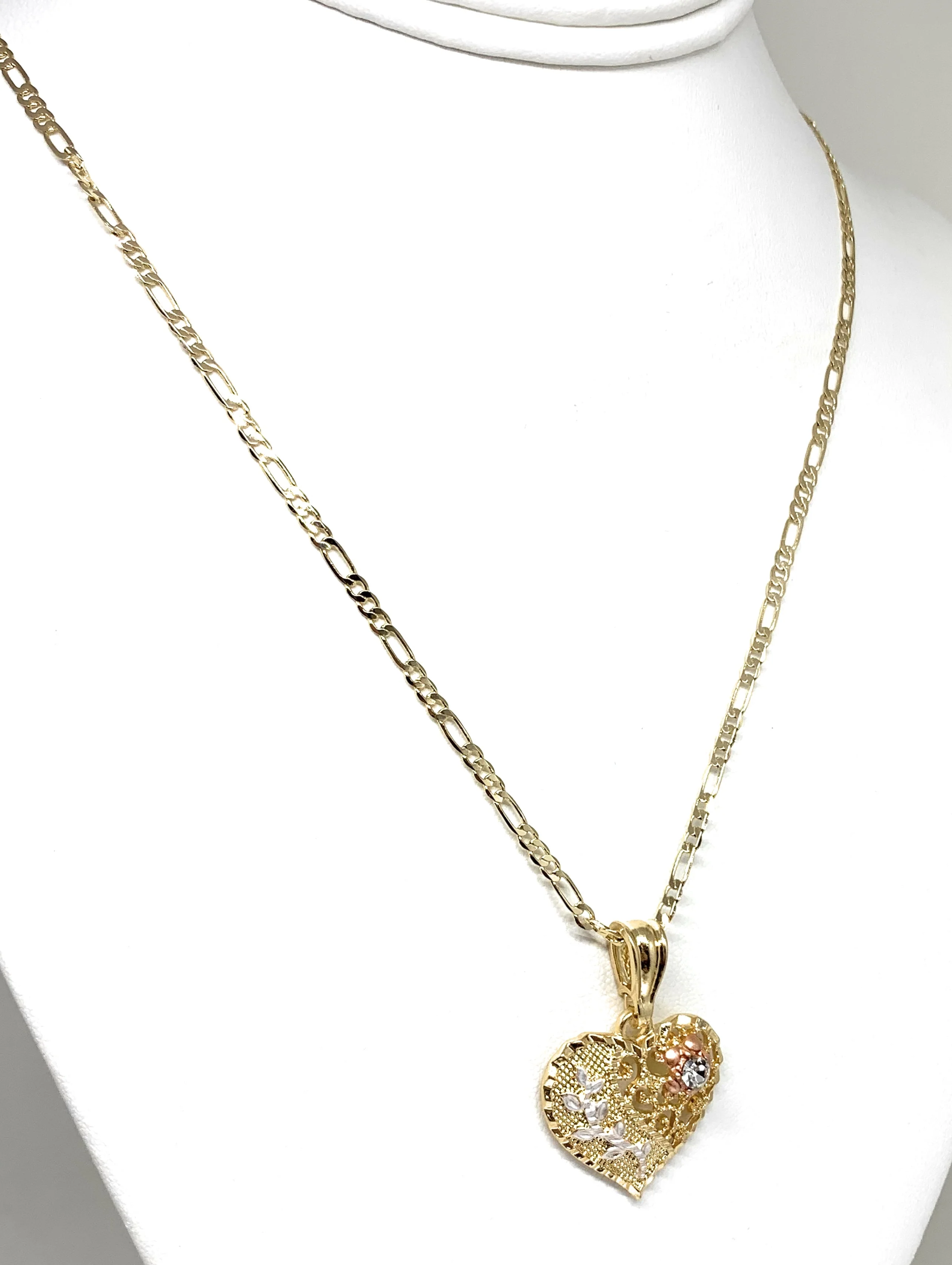 Gold Plated Rose Heart CZ Pendant Necklace Chain 24” Pendant - Image 5