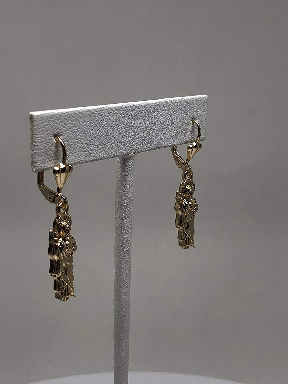 Gold Plated Saint Jude Earrings Aretes De San Judas Tadeo Oro Laminado - Image 3