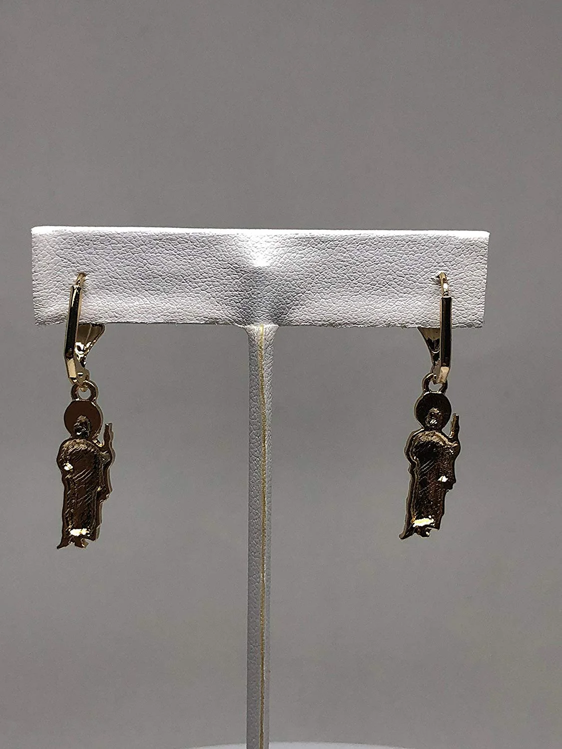 Gold Plated Saint Jude Earrings Aretes De San Judas Tadeo Oro Laminado - Image 4