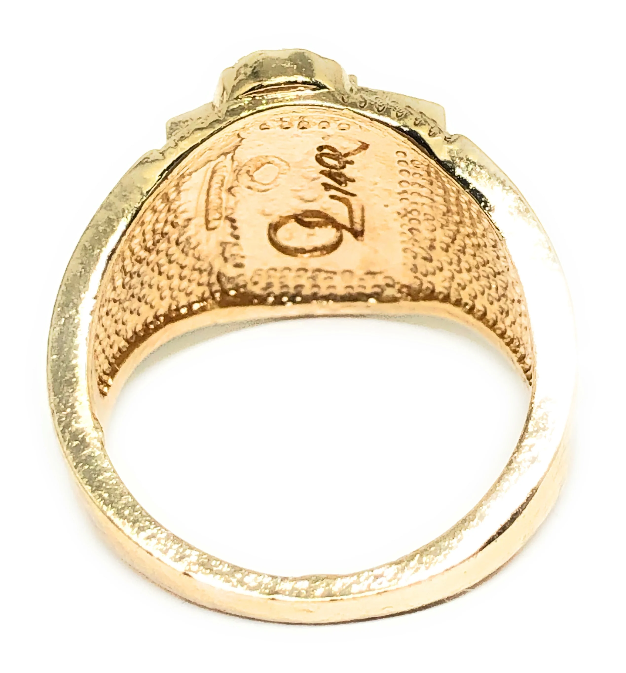 Gold Plated San Judas Saint Jude Red,White,Green CZ Ring Anillo - Image 3