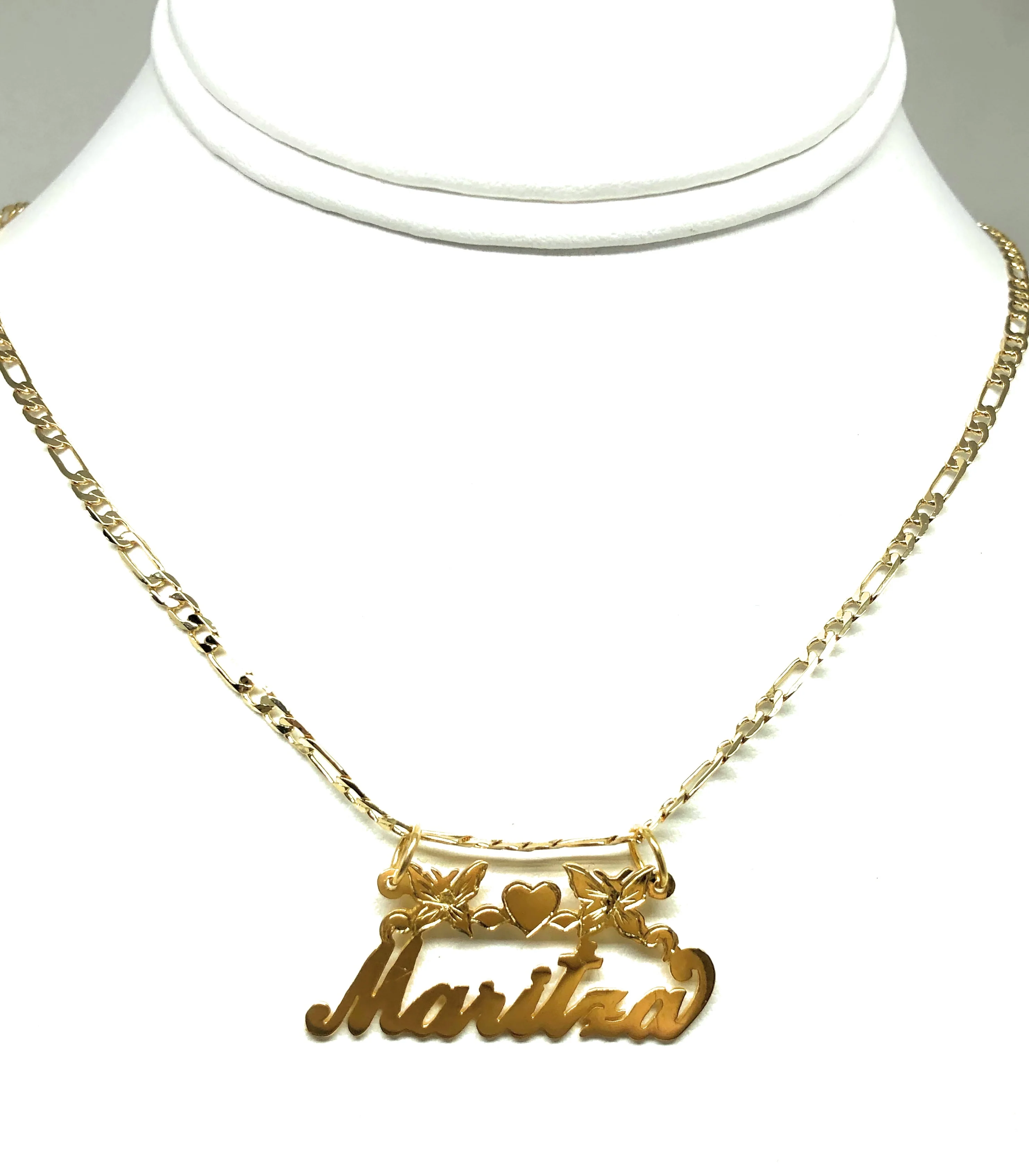 Gold Plated Silver CUSTOMIZED CURSIVE BUTTERLFY Nameplate Necklace With Chain - Image 5