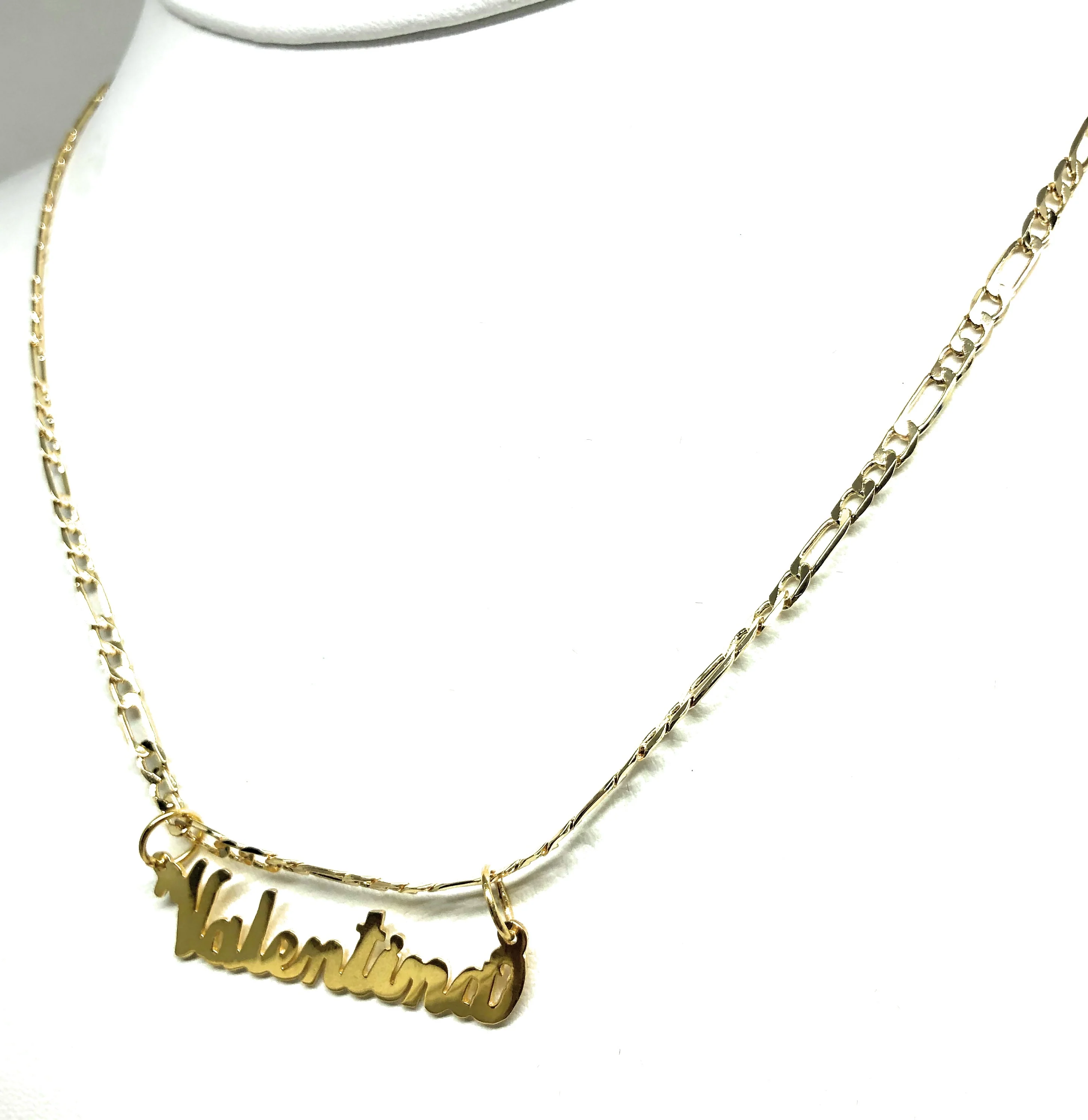 Gold Plated Silver CUSTOMIZED CURSIVE Nameplate Necklace With Chain - Image 6