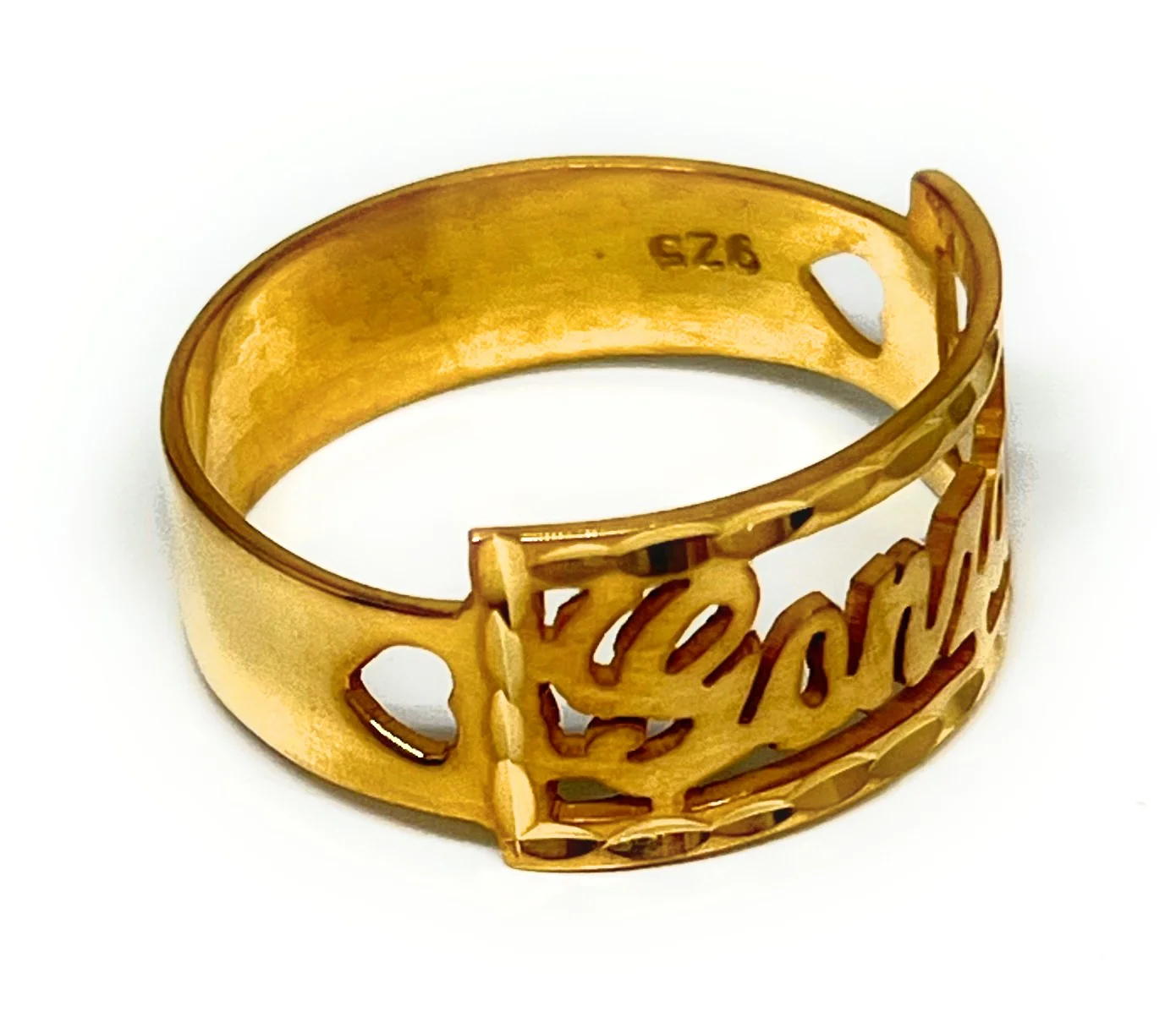 Gold Plated SILVER CUSTOMIZED Name Ring - Image 13