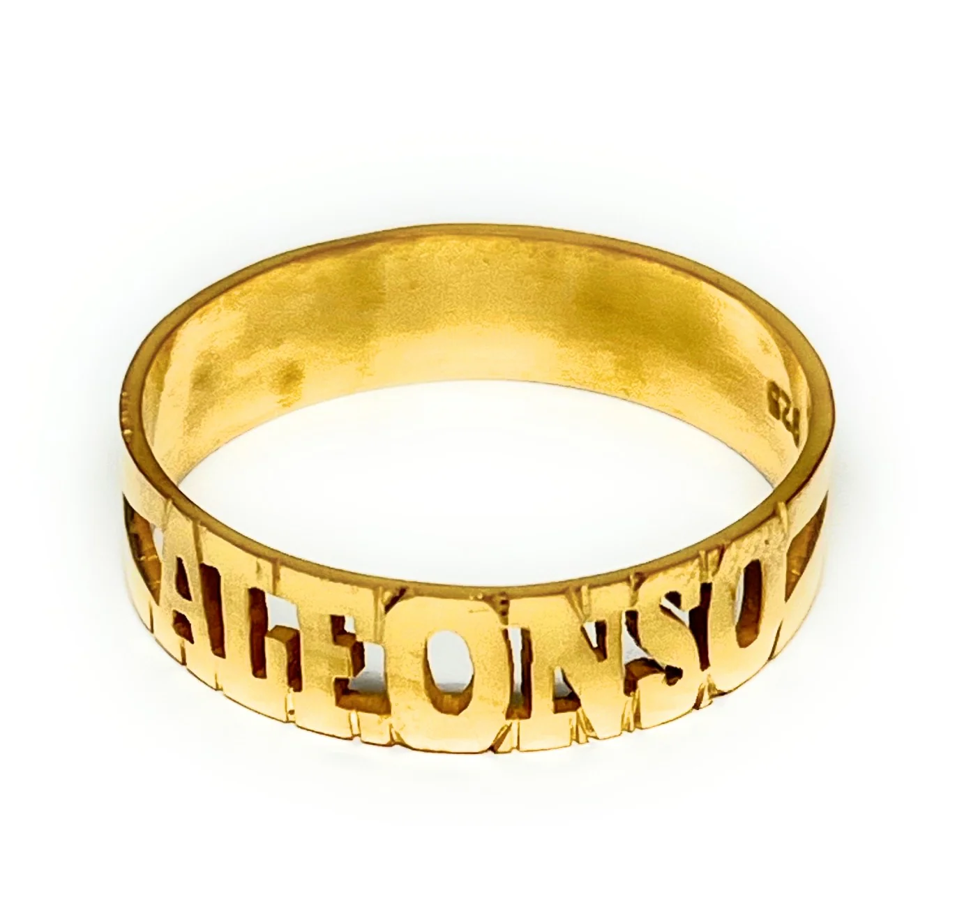 Gold Plated SILVER CUSTOMIZED Name Ring - Image 5
