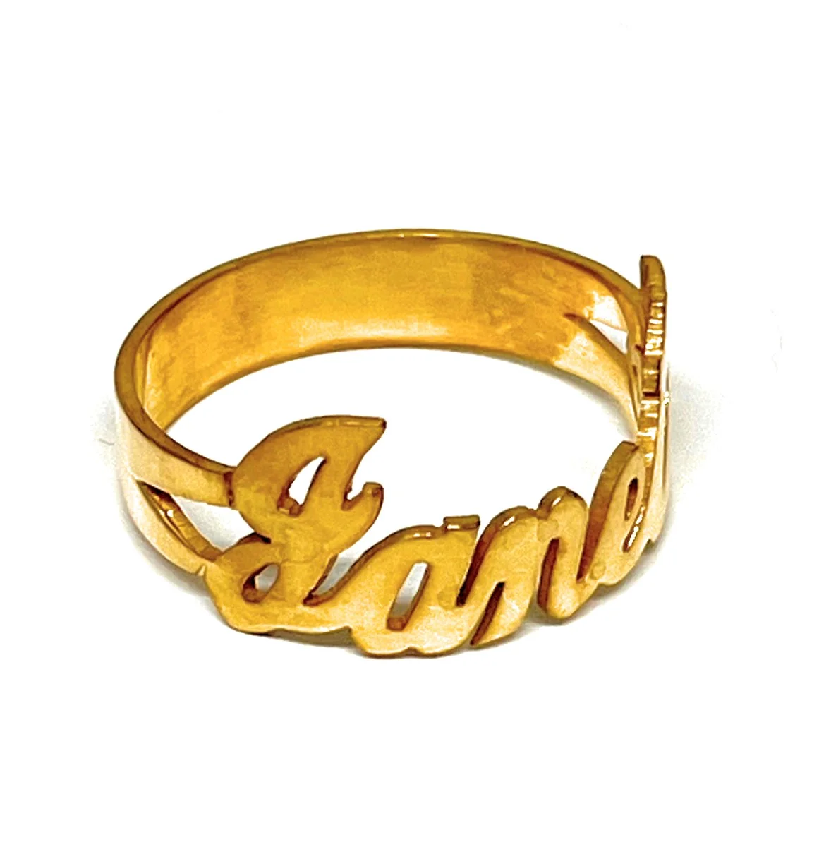 Gold Plated SILVER CUSTOMIZED Name Ring - Image 6