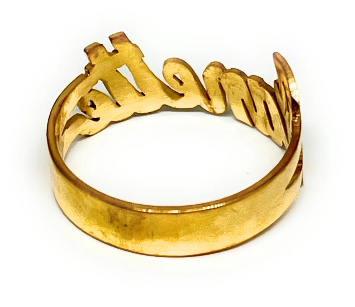 Gold Plated SILVER CUSTOMIZED Name Ring - Image 7