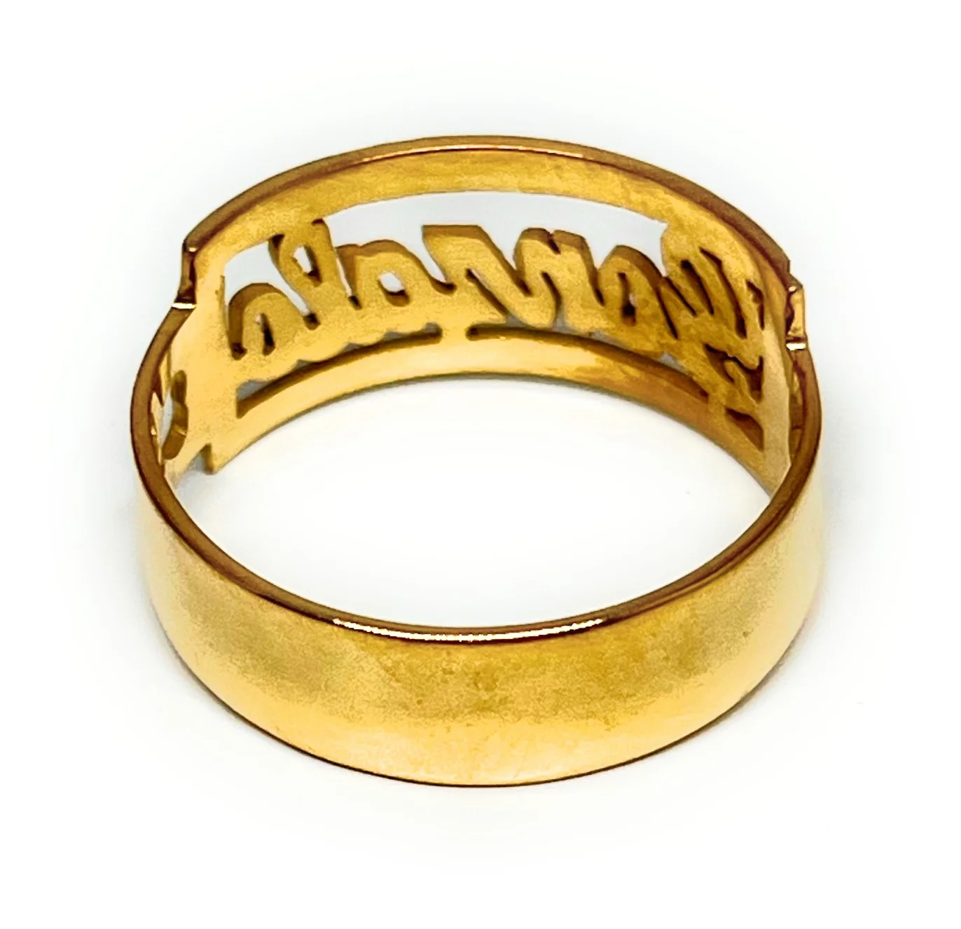 Gold Plated SILVER CUSTOMIZED Name Ring - Image 9