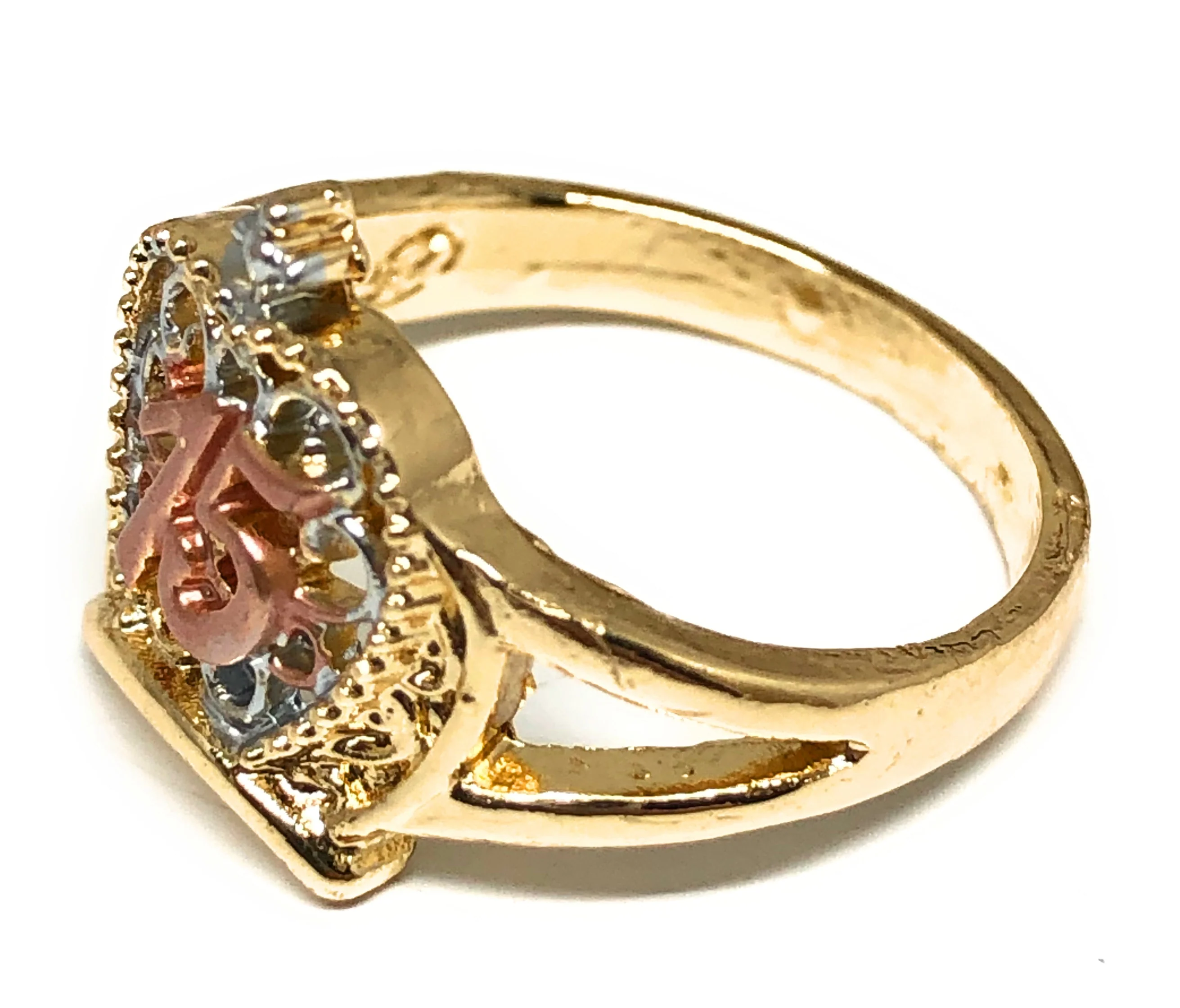 Gold Plated Tri-Color 15 Años Crown Ring Anillo - Image 2