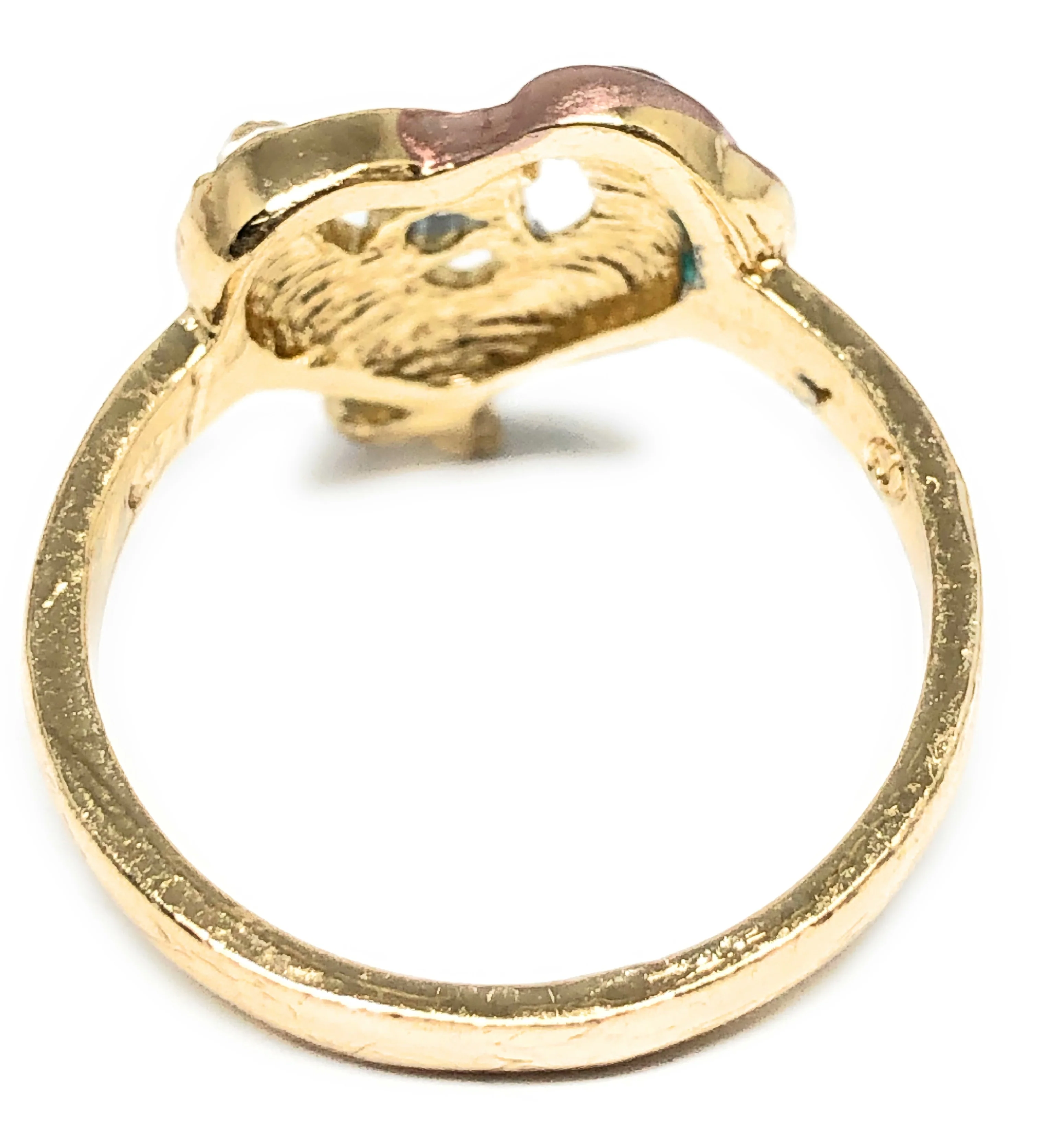 Gold Plated Tri-Color 15 Años Dolphin Ring Anillo - Image 3