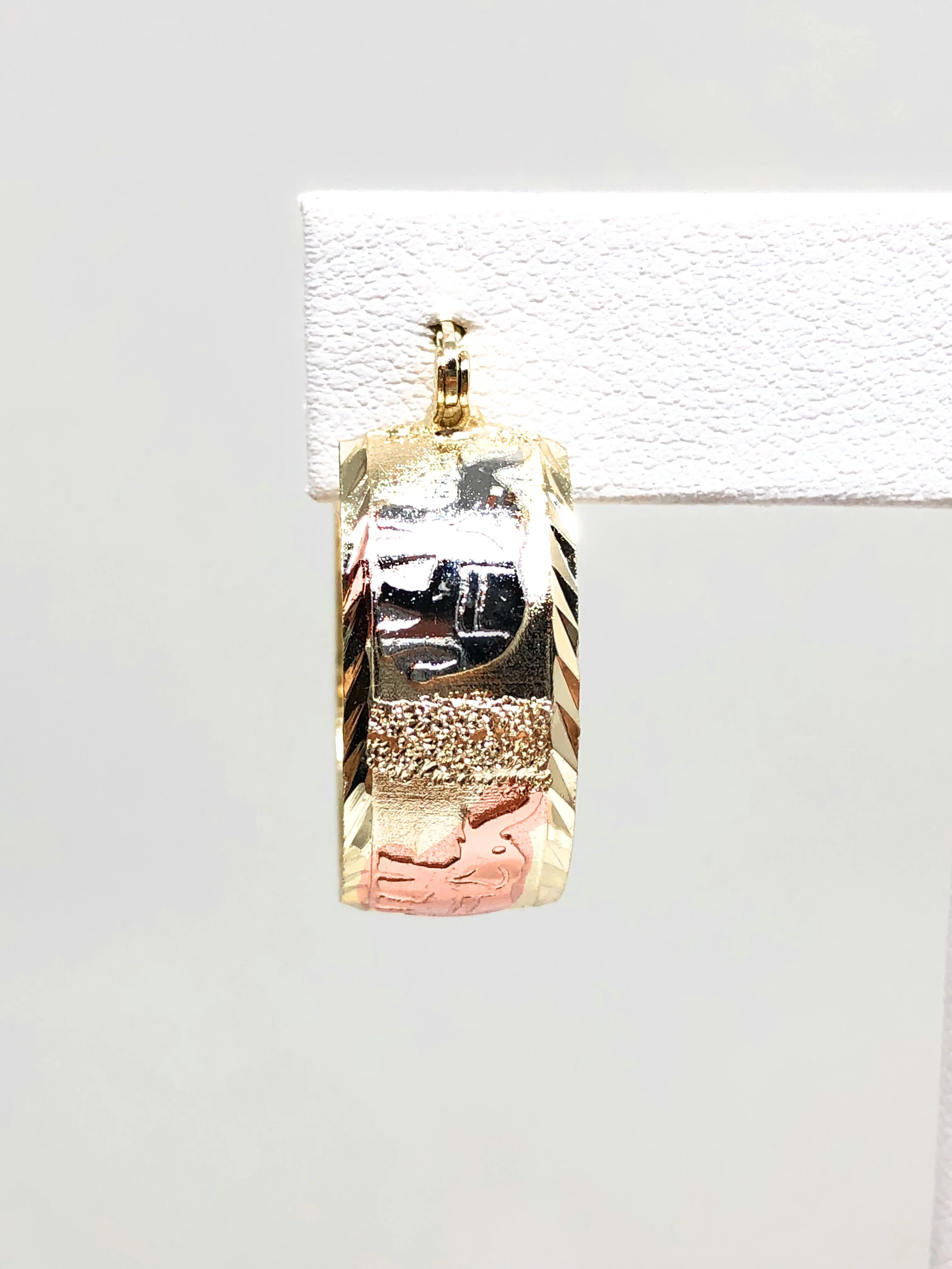 Gold Plated Tri-Color Elephant Hoop Earrings Aretes Arracada Tres Colores - Image 5