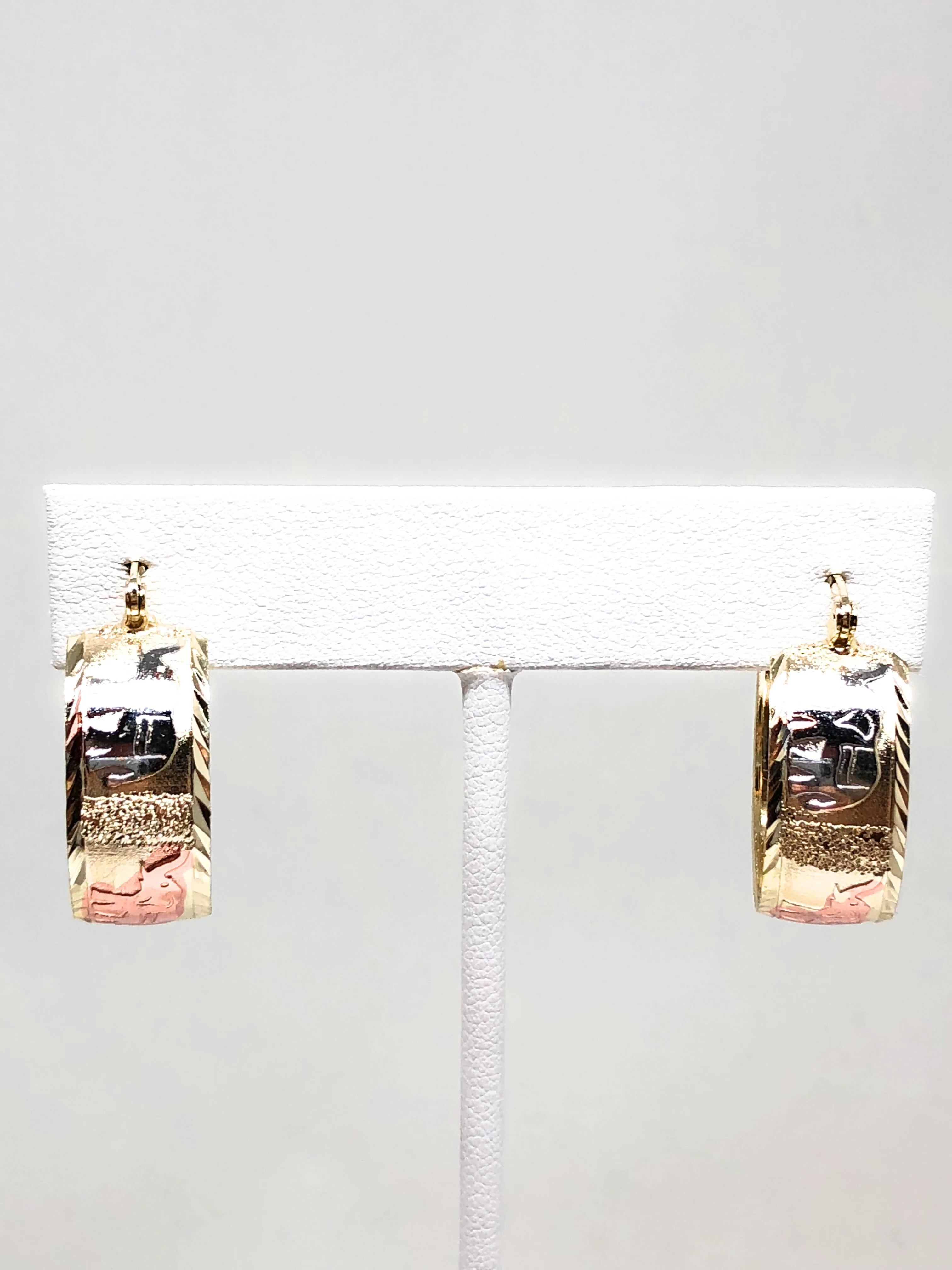 Gold Plated Tri-Color Elephant Hoop Earrings Aretes Arracada Tres Colores - Image 6