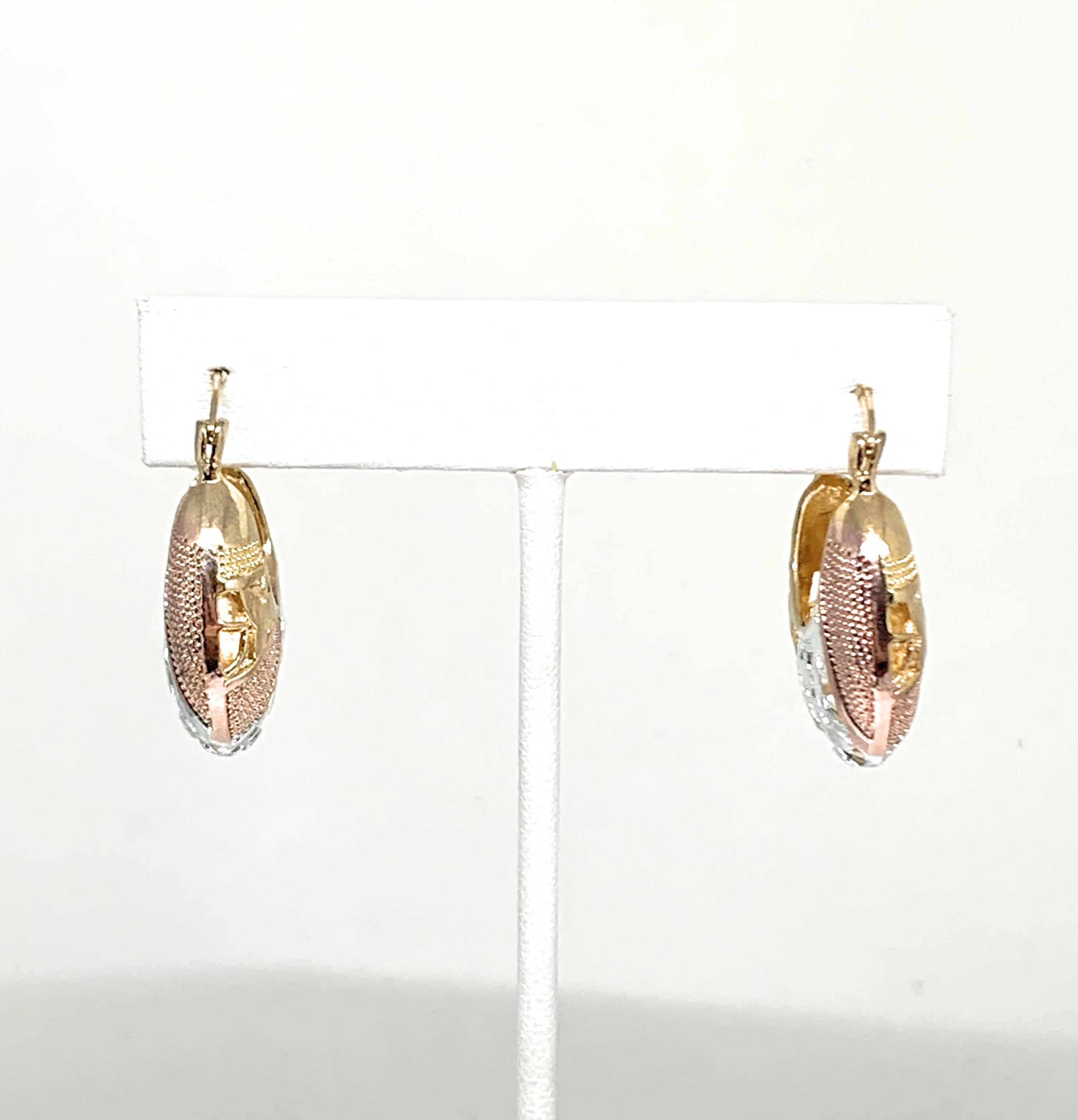 Gold Plated Tri-Color Filigran Elegant Basket Earrings Aretes Canasta Tres Colores - Image 5