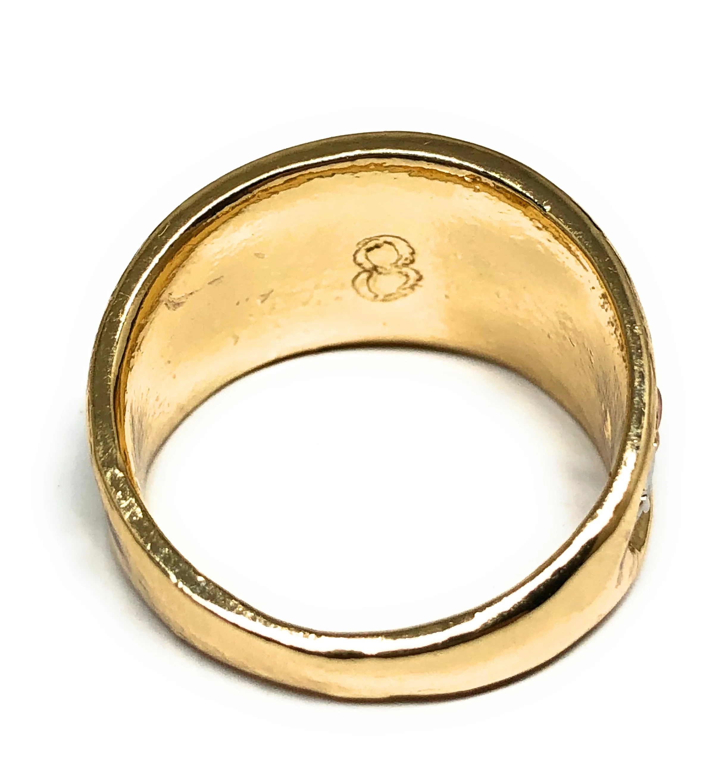Gold Plated Tri-Color Flower Ring Anillo - Image 3