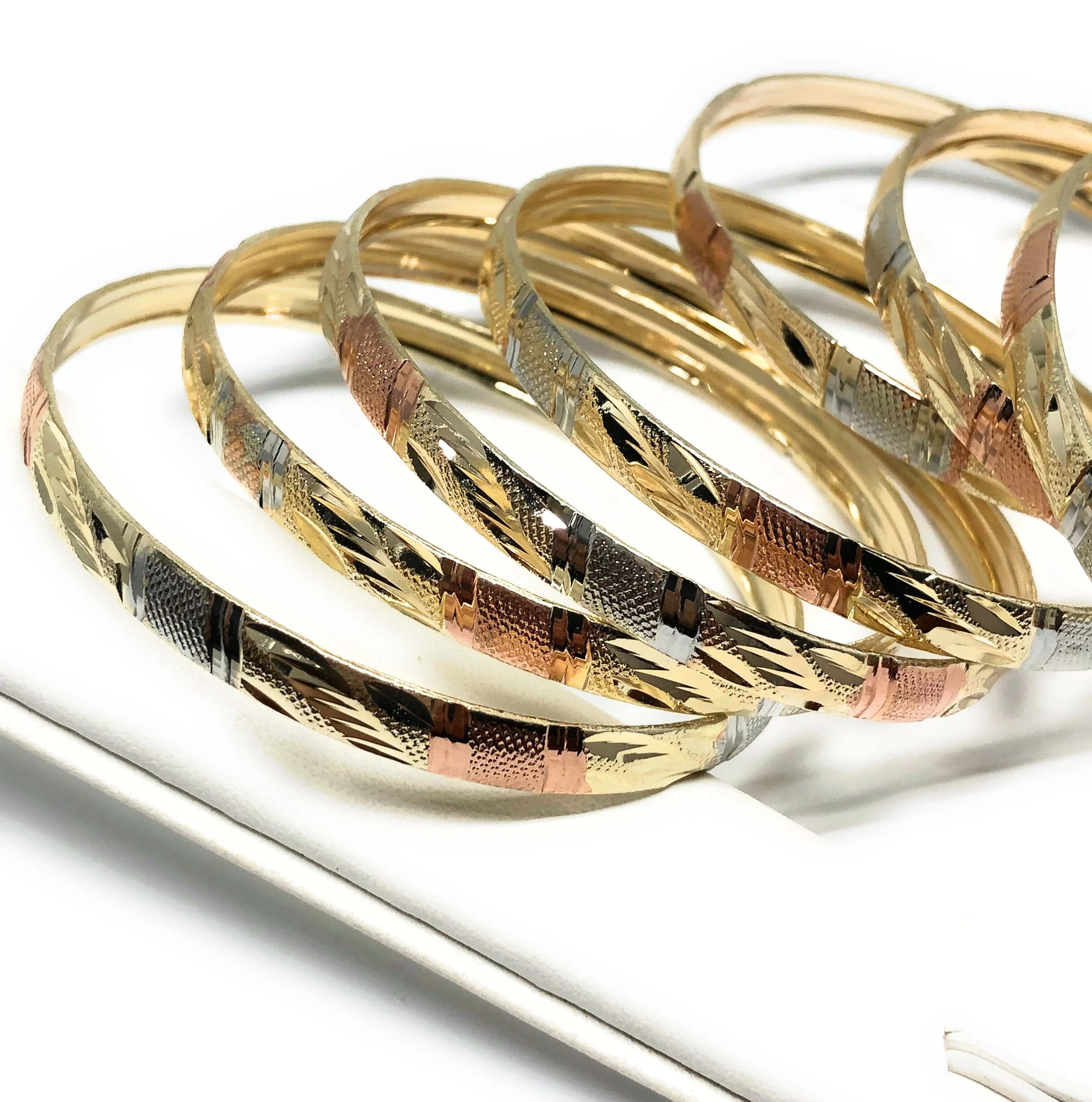 Gold Plated Tri-Color Semanario Bangle Bracelet Pulsera Semanario Tres Colores he - Image 4
