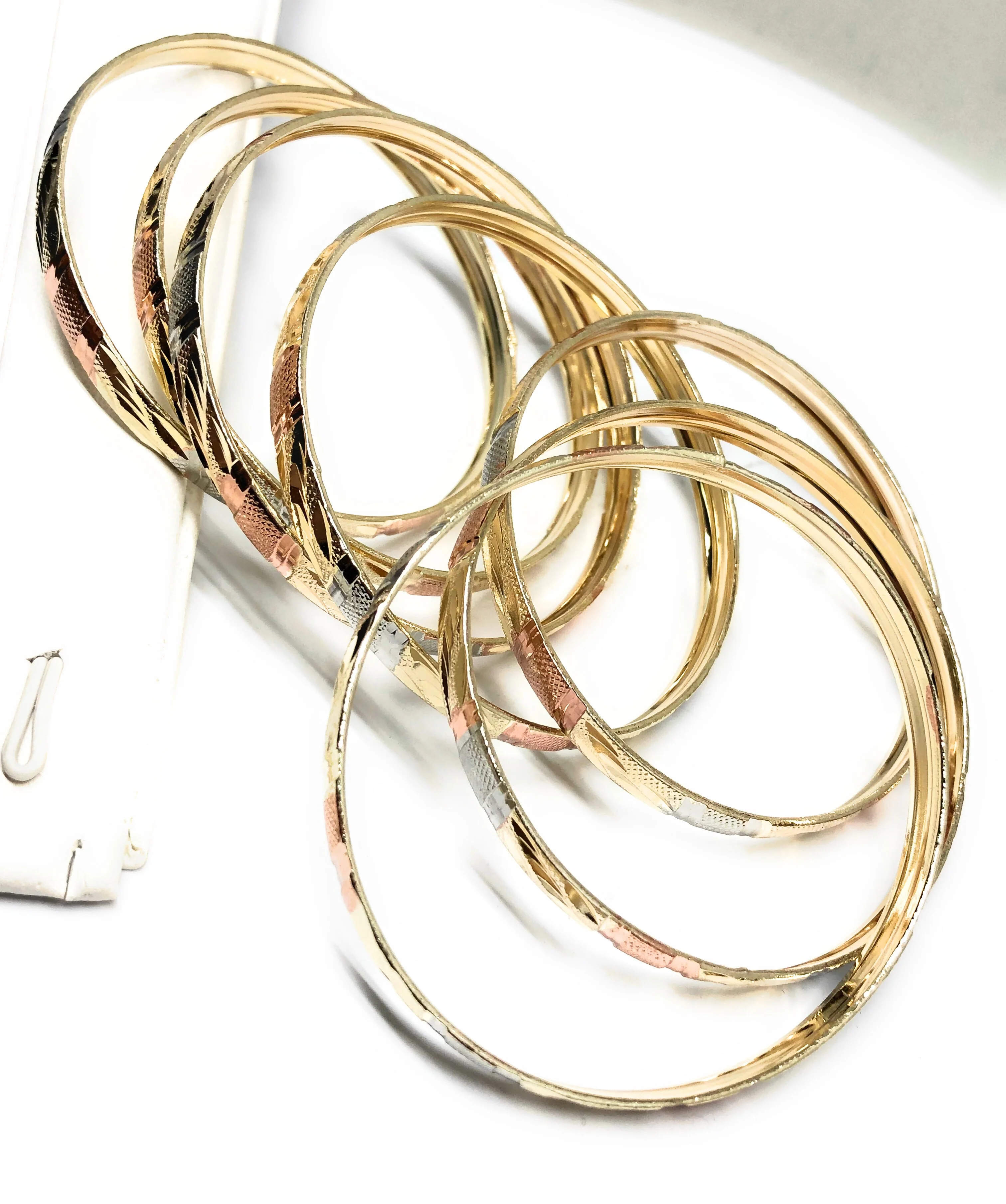 Gold Plated Tri-Color Semanario Bangle Bracelet Pulsera Semanario Tres Colores he - Image 9