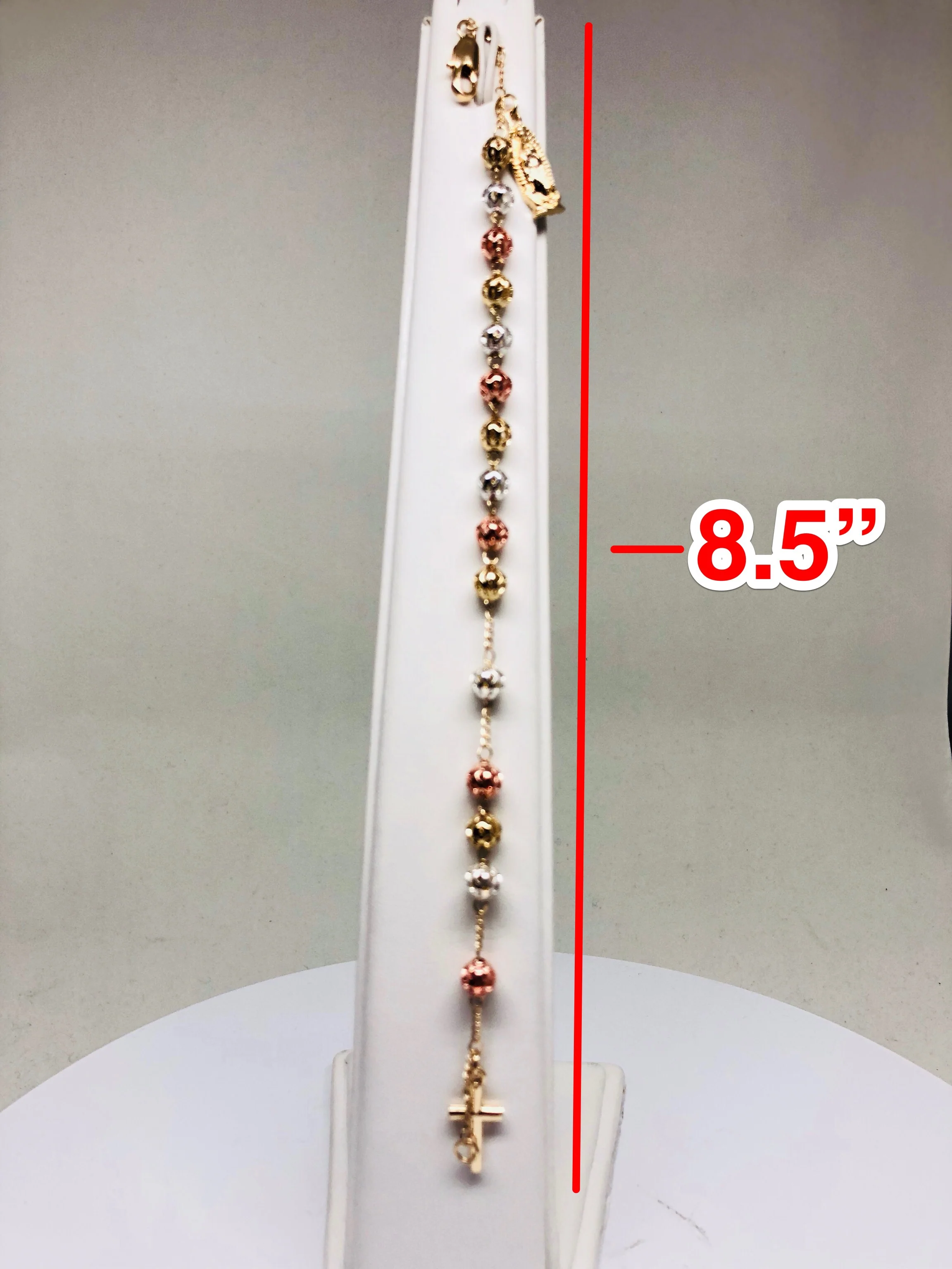 Gold Plated Tri-Color Virgin Mary Bracelet Virgen De Guadalupe Pulsera Tres Colores 8” - Image 5