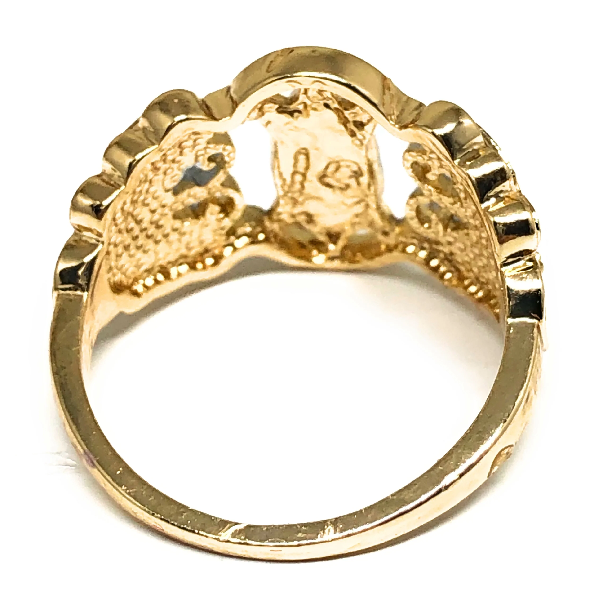 Gold Plated Tri-Color Virgin Mary Butterfly Ring Virgen Guadalupe Anillo - Image 3