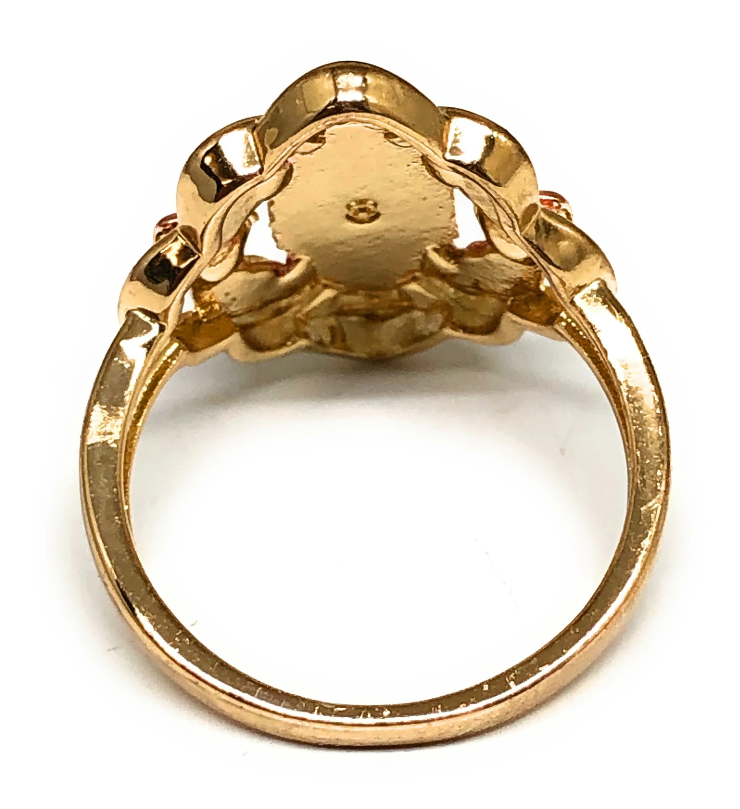 Gold Plated Tri-Color Virgin Mary Flower Ring Virgen Guadalupe Anillo - Image 3