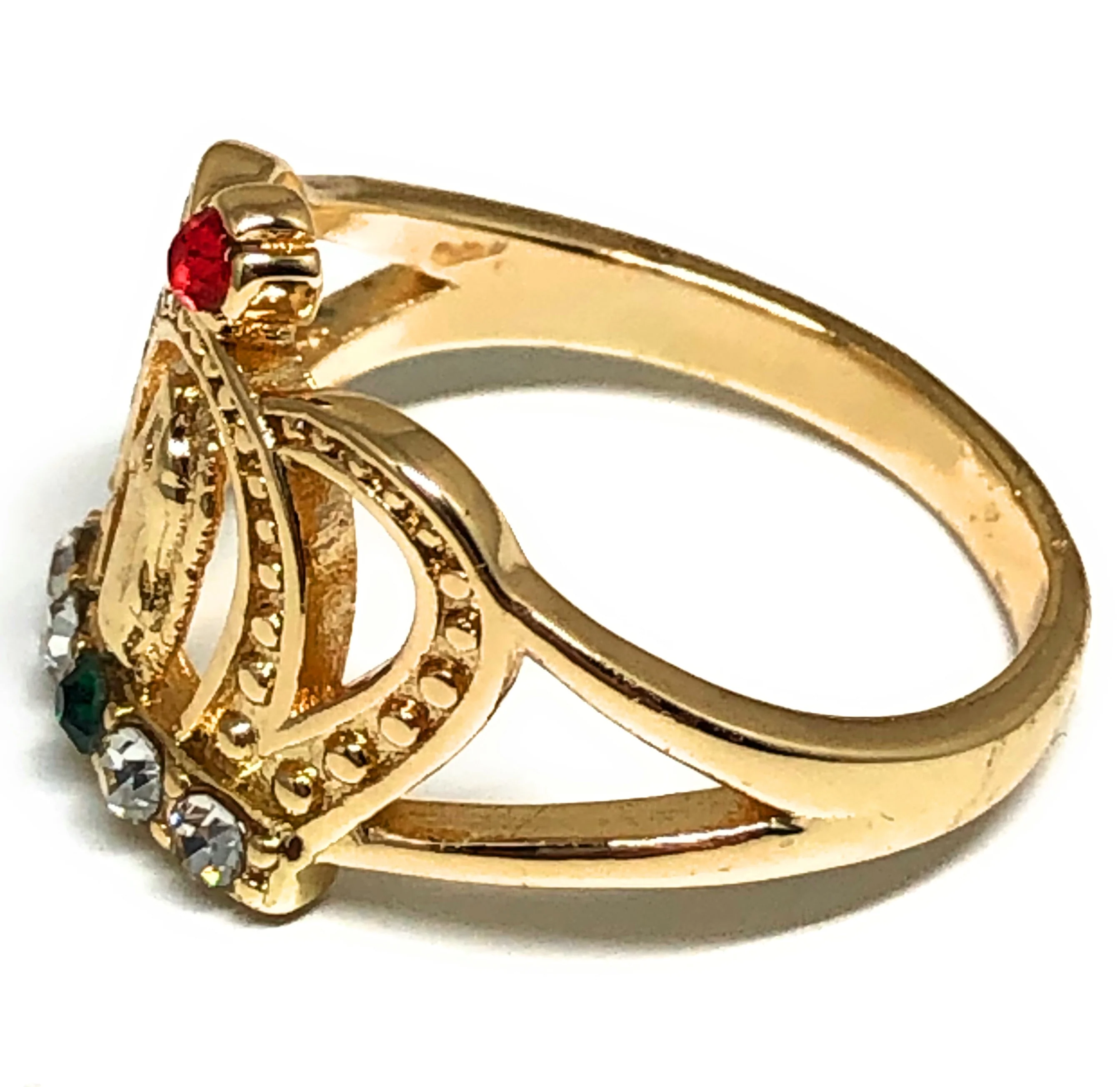 Gold Plated Virgin Mary Crown Ring Virgen De Guadalupe Anillo Corona - Image 2