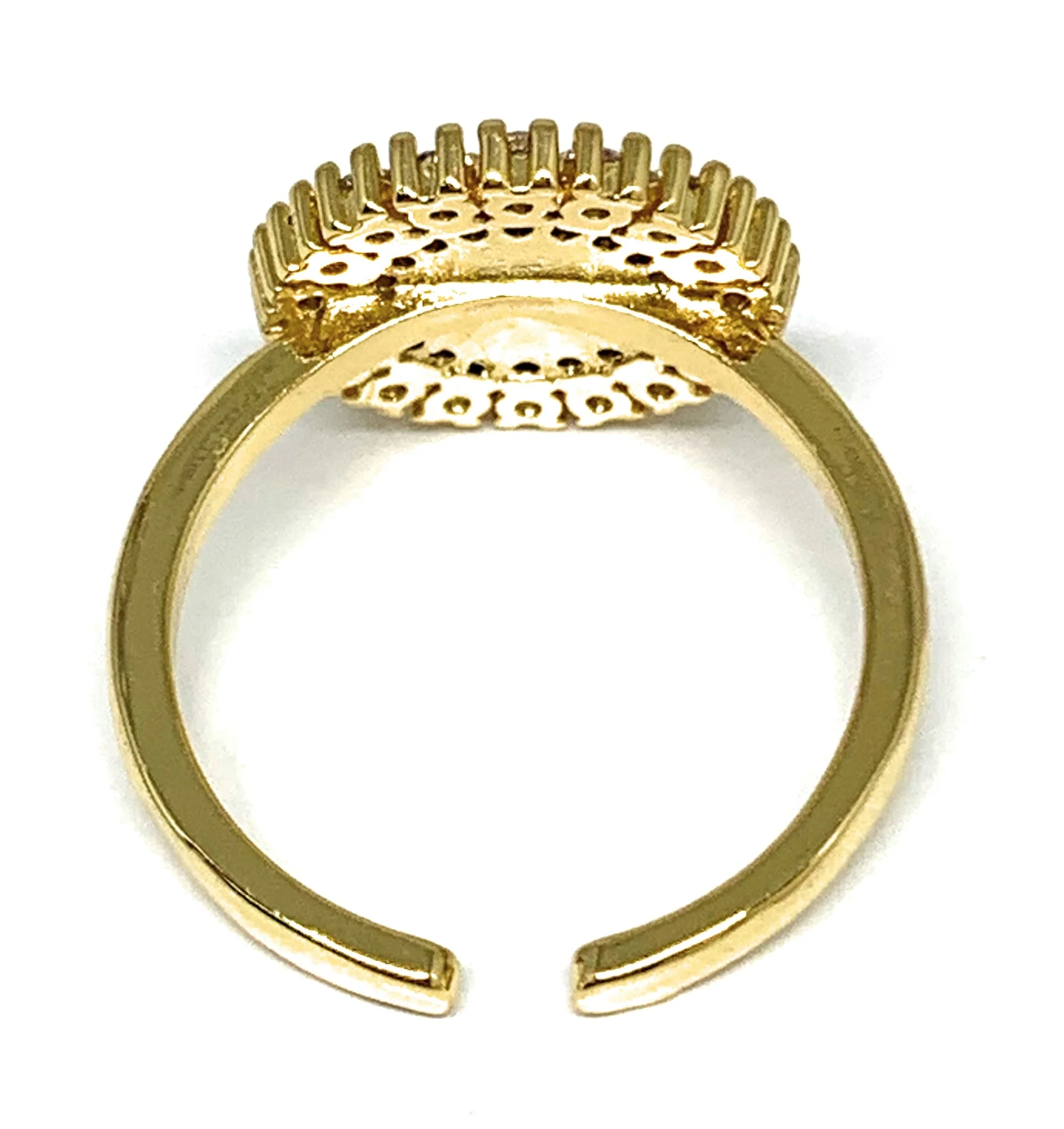 Gold Plated Virgin Mary CZ Ring Virgen De Guadalupe Anillo Adjustable Sizes 6-12 - Image 2