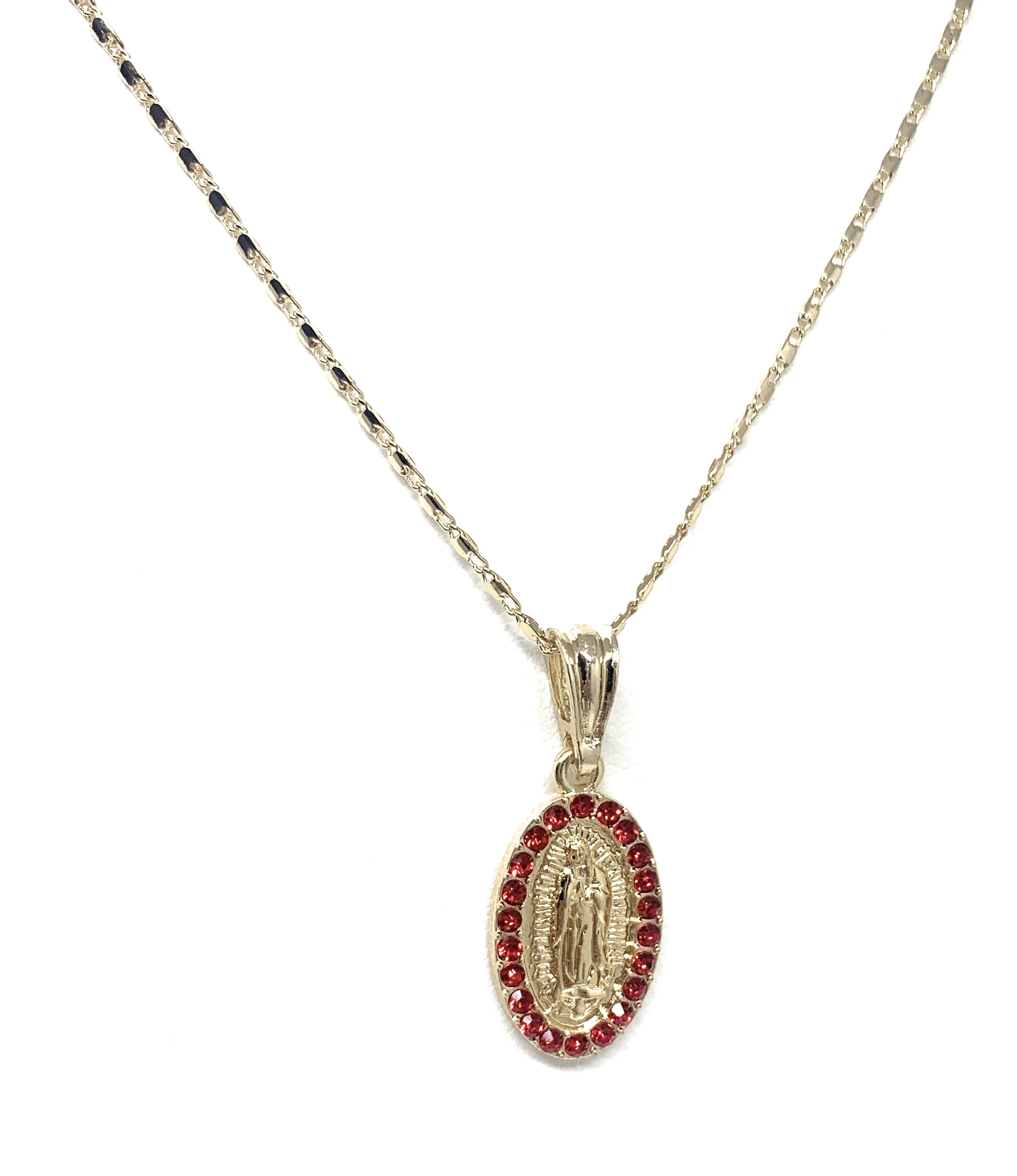 Gold Plated Virgin Mary Pendant Necklace Valentina 20" Virgen de Guadalupe Medalla - Image 10