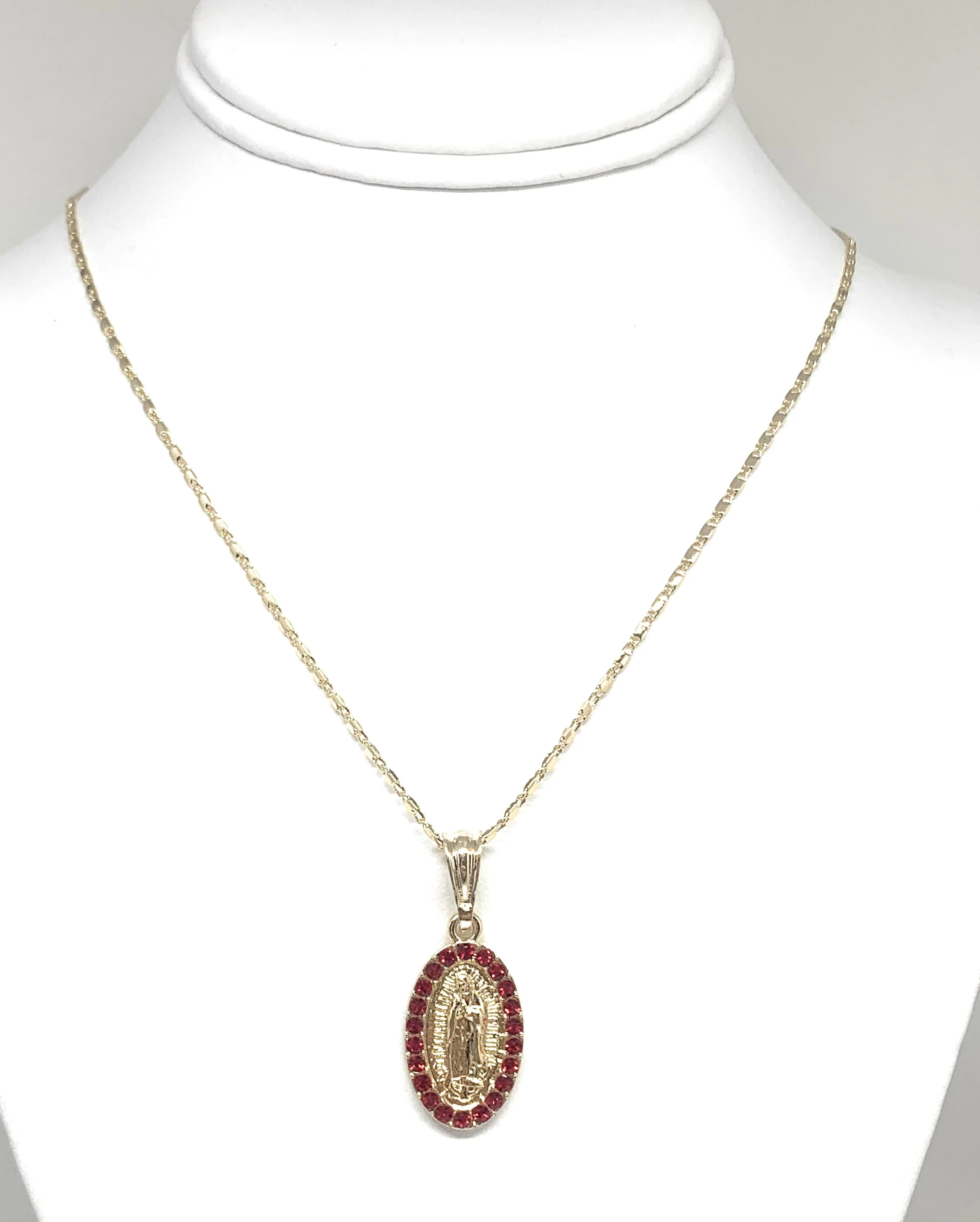 Gold Plated Virgin Mary Pendant Necklace Valentina 20" Virgen de Guadalupe Medalla - Image 7