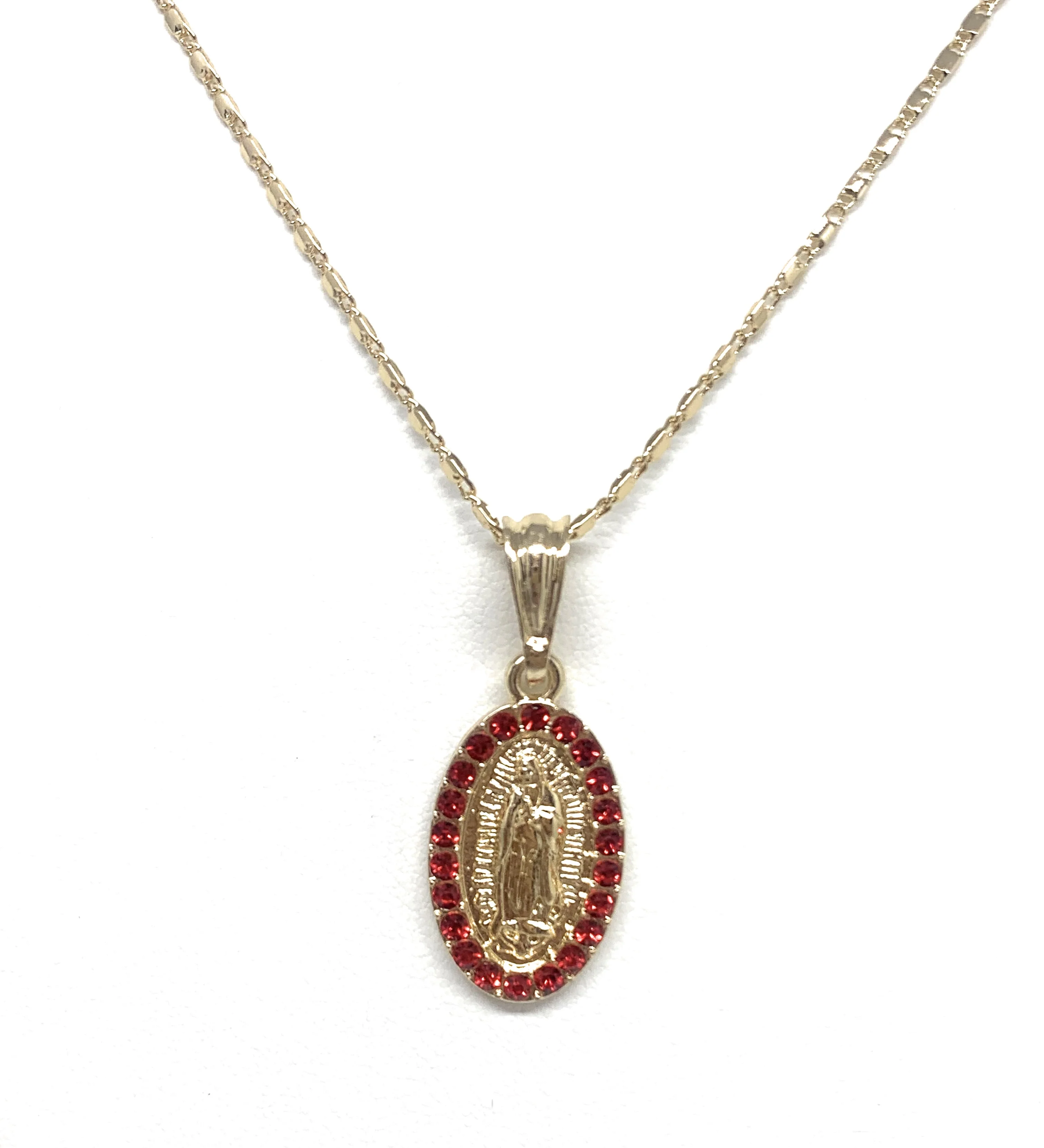 Gold Plated Virgin Mary Pendant Necklace Valentina 20" Virgen de Guadalupe Medalla - Image 9