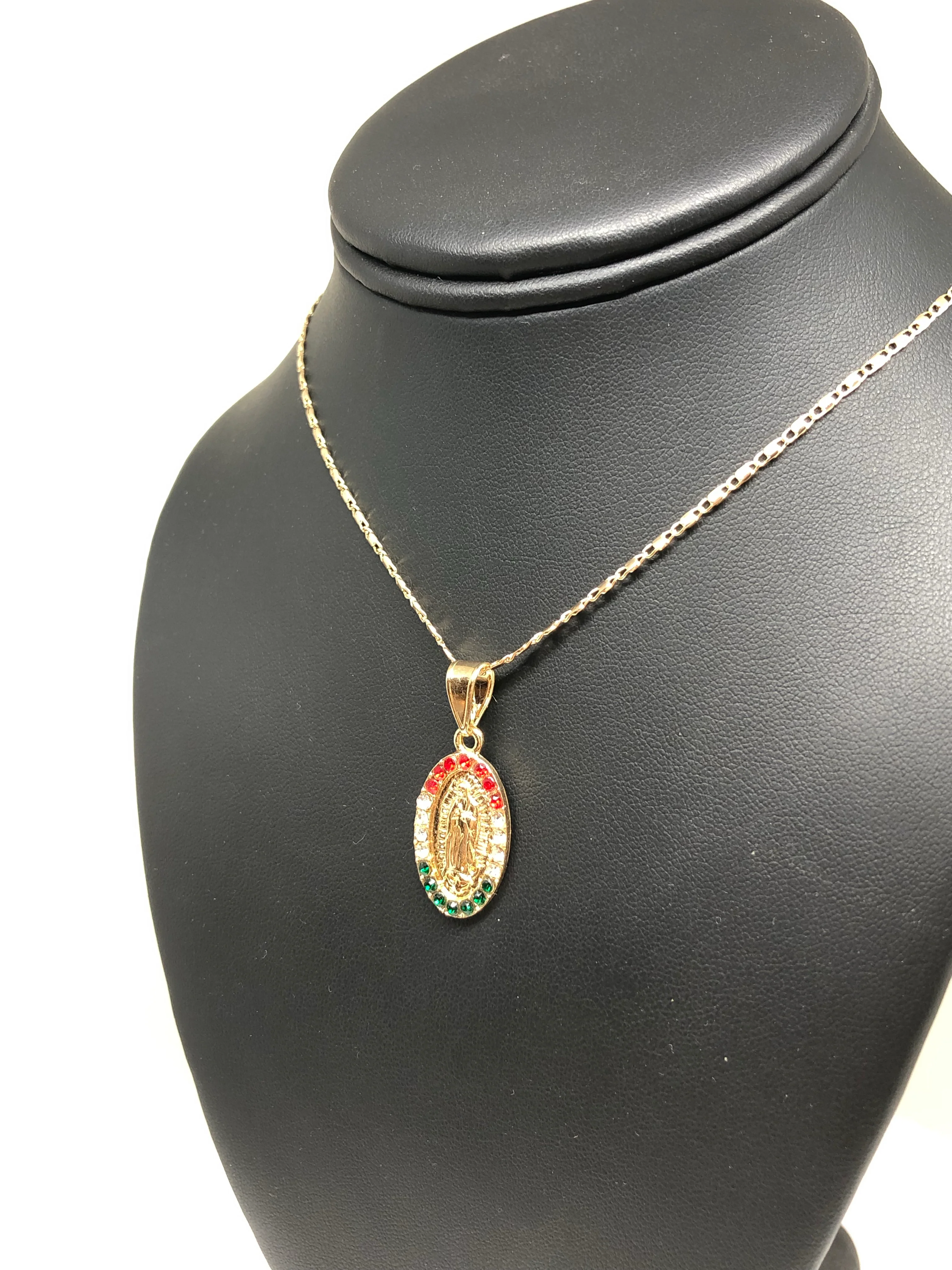 Gold Plated Virgin Mary Pendant Necklace Valentina 20" Virgen de Guadalupe Medalla - Image 7