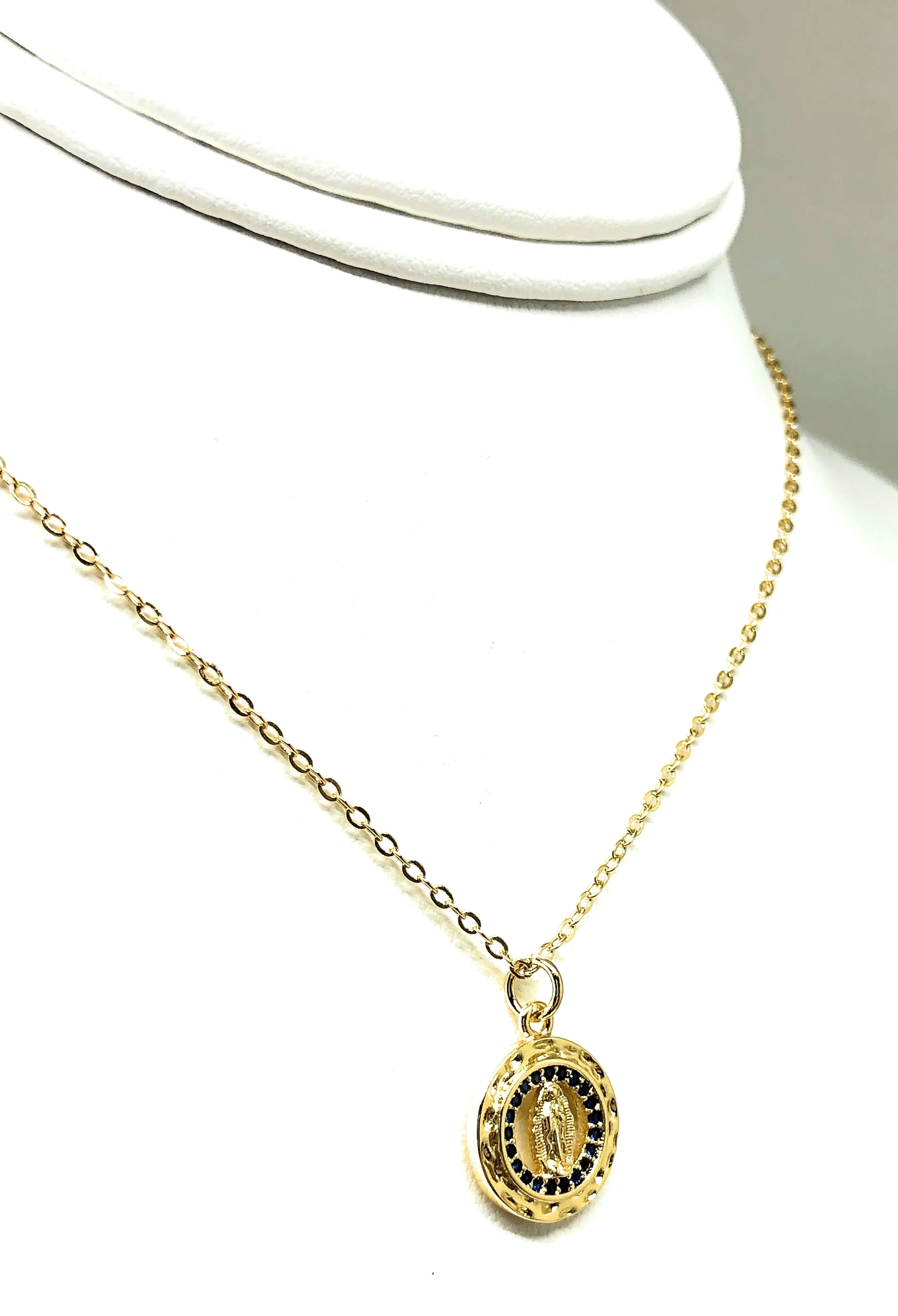 Gold Plated Virgin Mary Small Pendant Necklace 20” Virgen de Guadalupe - Image 6