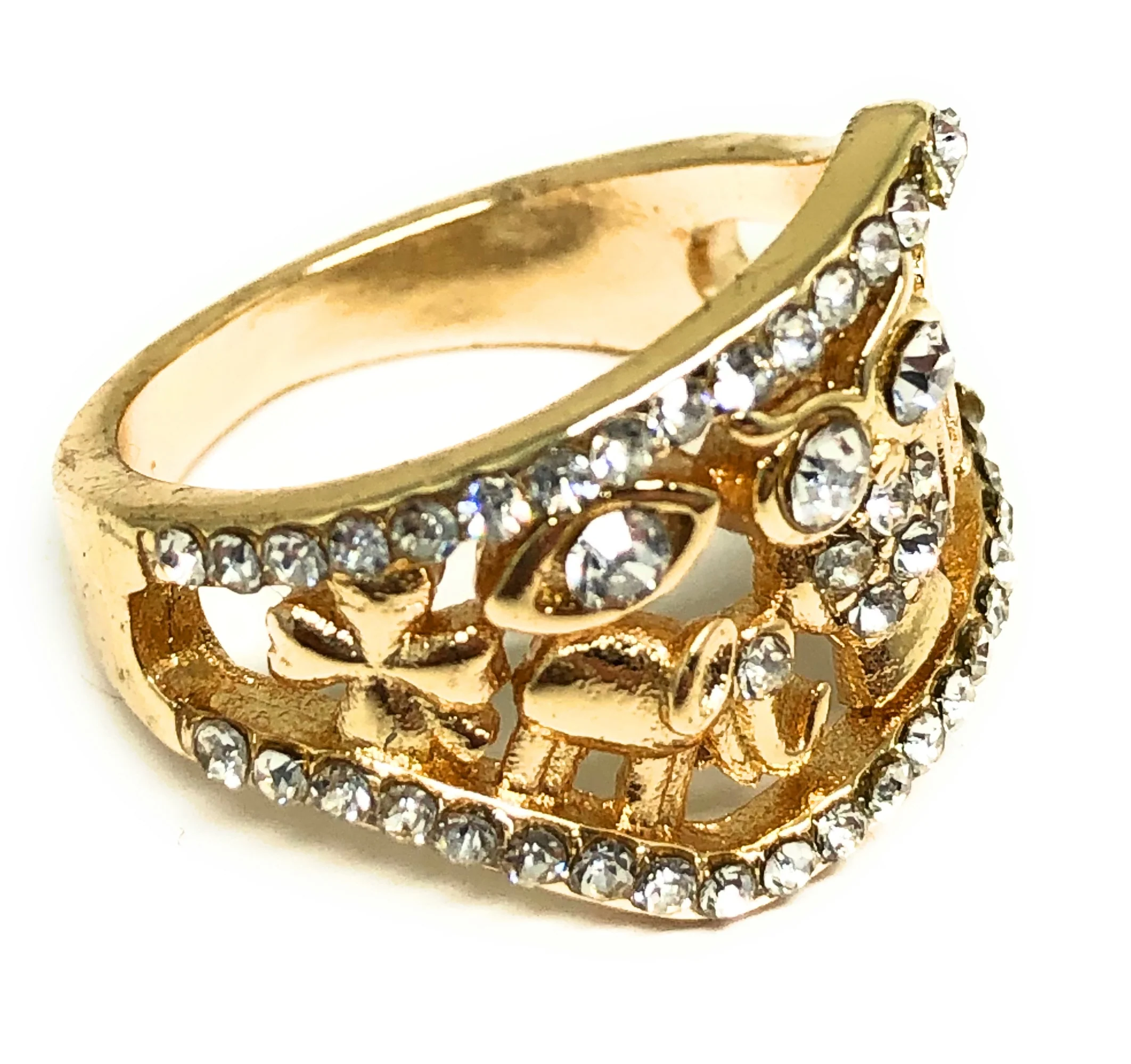 Gold Plated Lucky Charm Symbols Ring Anillo de Suerte - Image 4