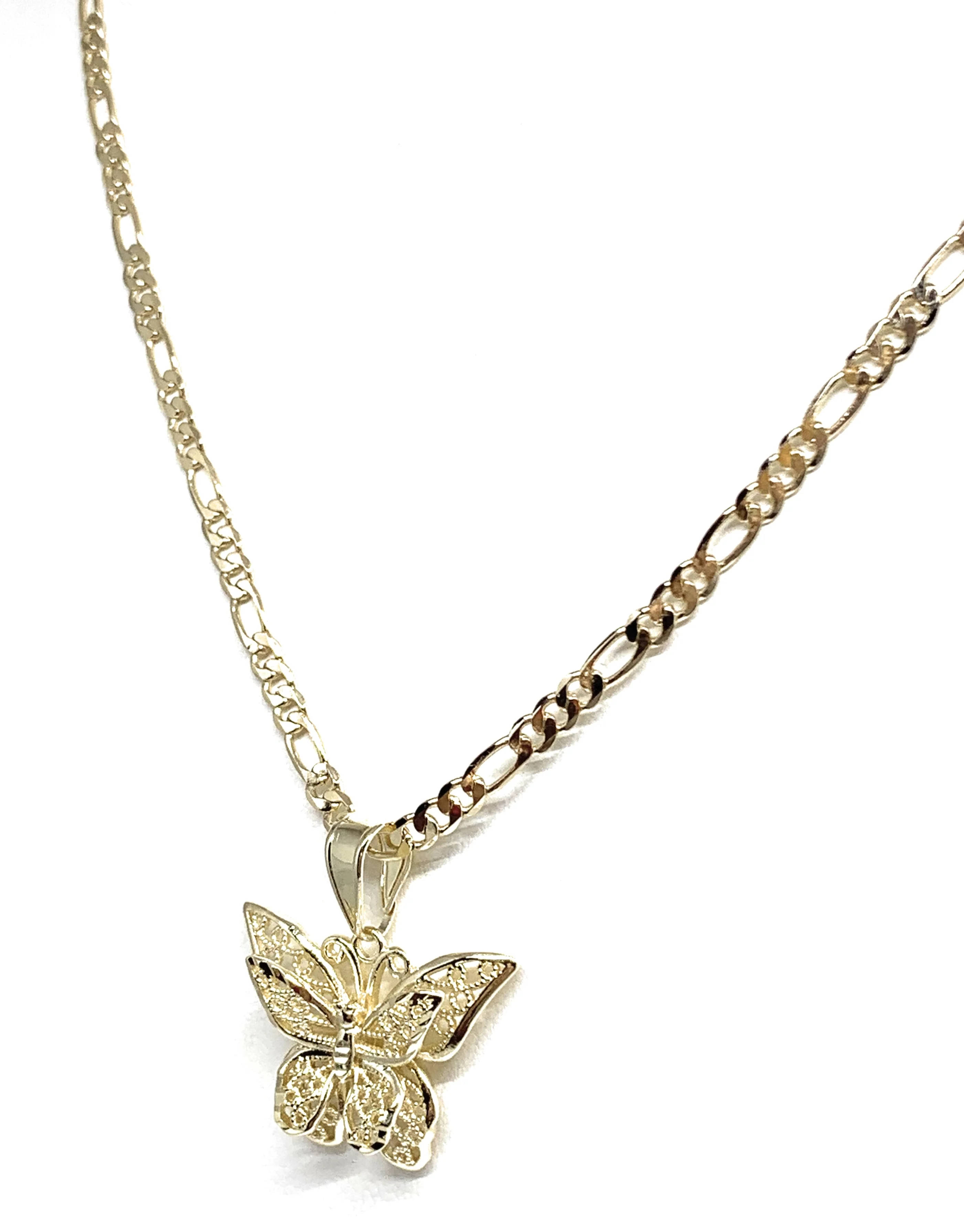Gold Plated Yellow Butterfly Pendant Necklace Chain 24” - Image 4