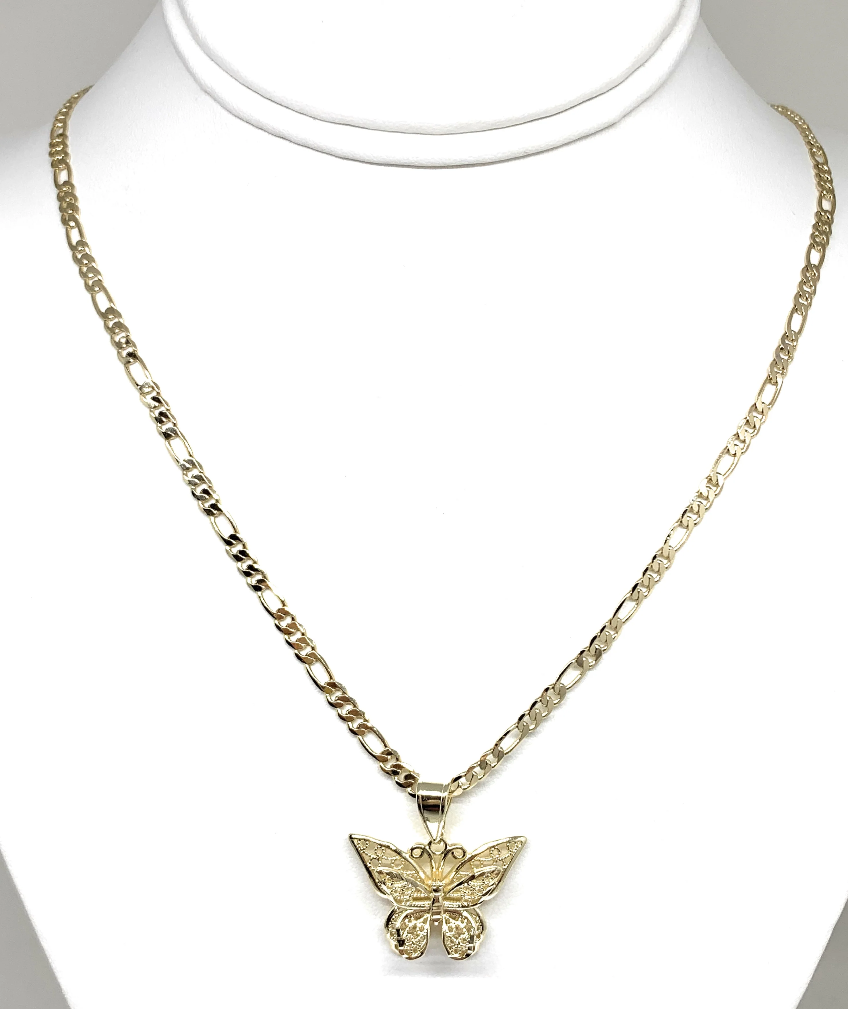 Gold Plated Yellow Butterfly Pendant Necklace Chain 24” - Image 5
