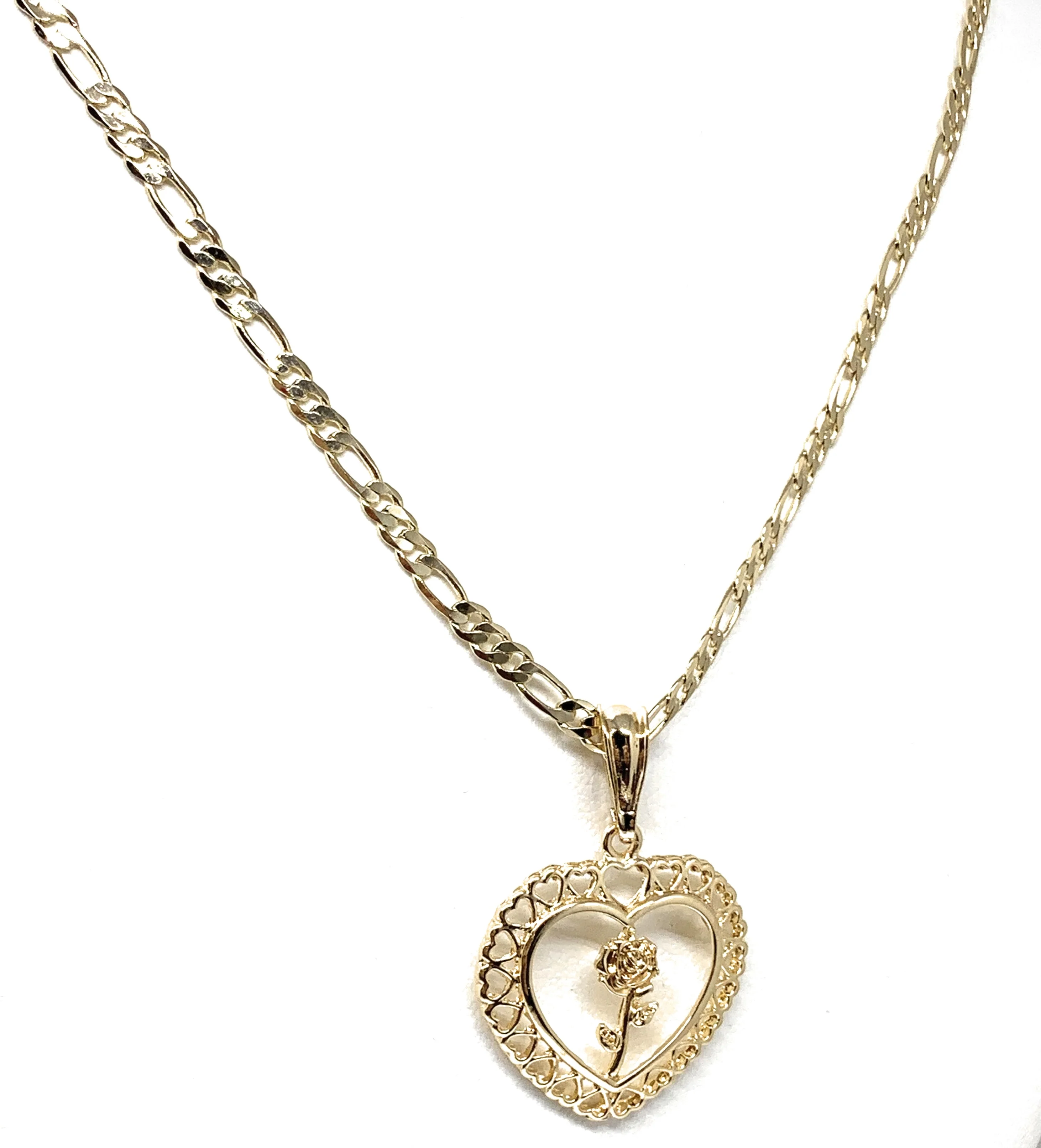 Gold Plated Yellow Rose Pendant Necklace Chain 24” Flor Pendant - Image 4
