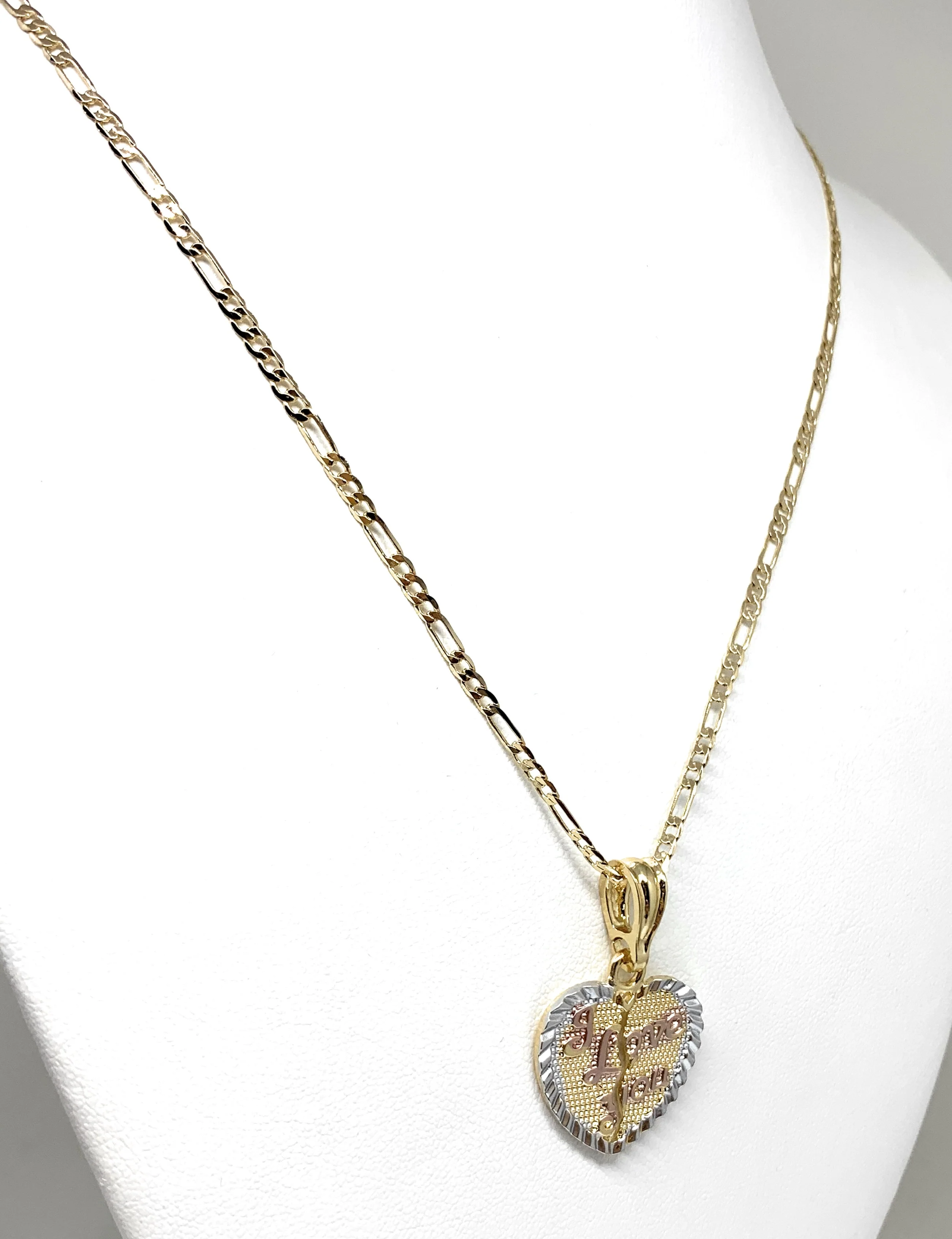 Gold Plated Yellow "I Love You" Heart Pendant Necklace 24" - Image 5