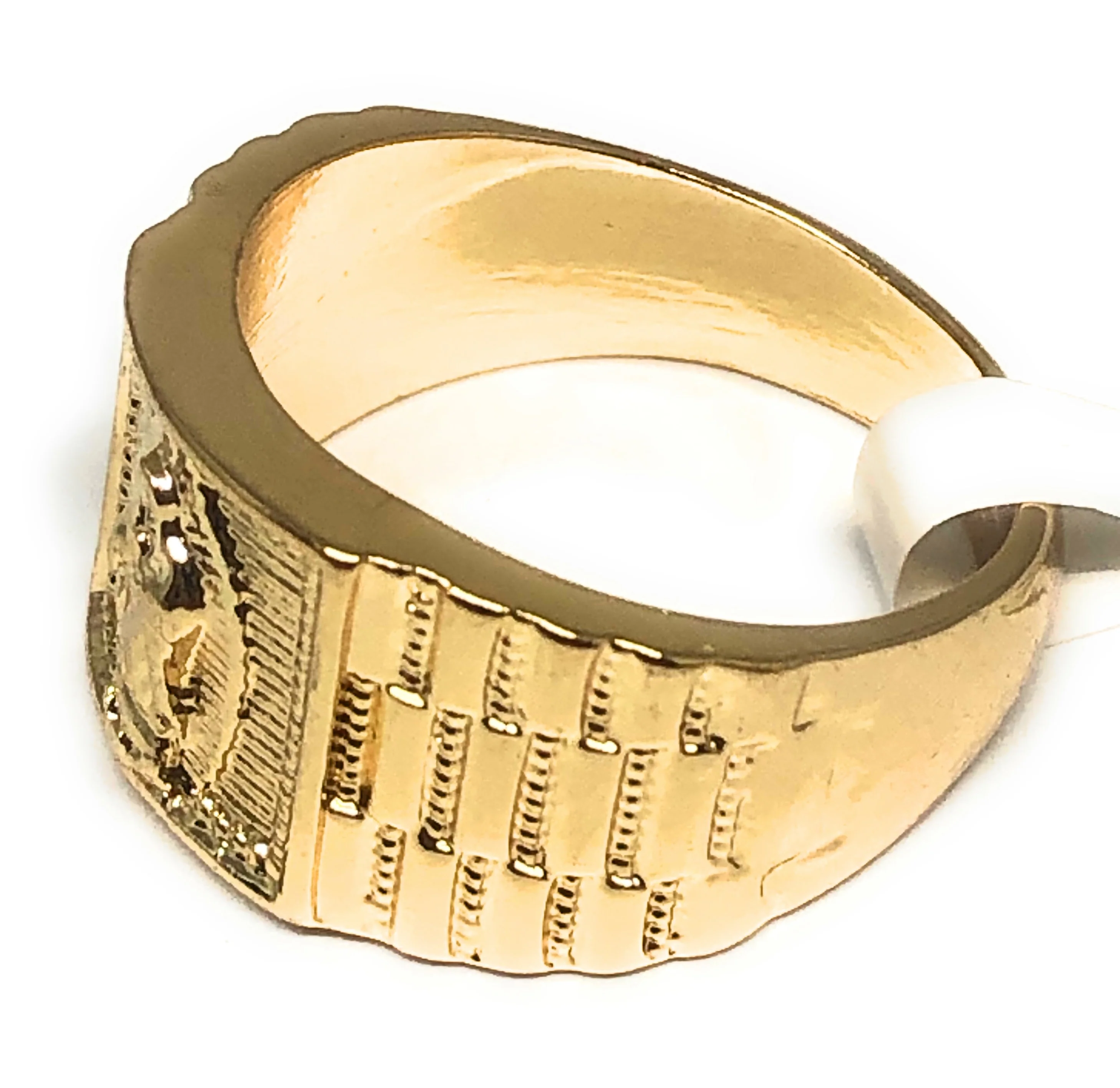 Gold Plated Yellow Virgin Mary Virgen De Guadalupe Ring Anillo - Image 2