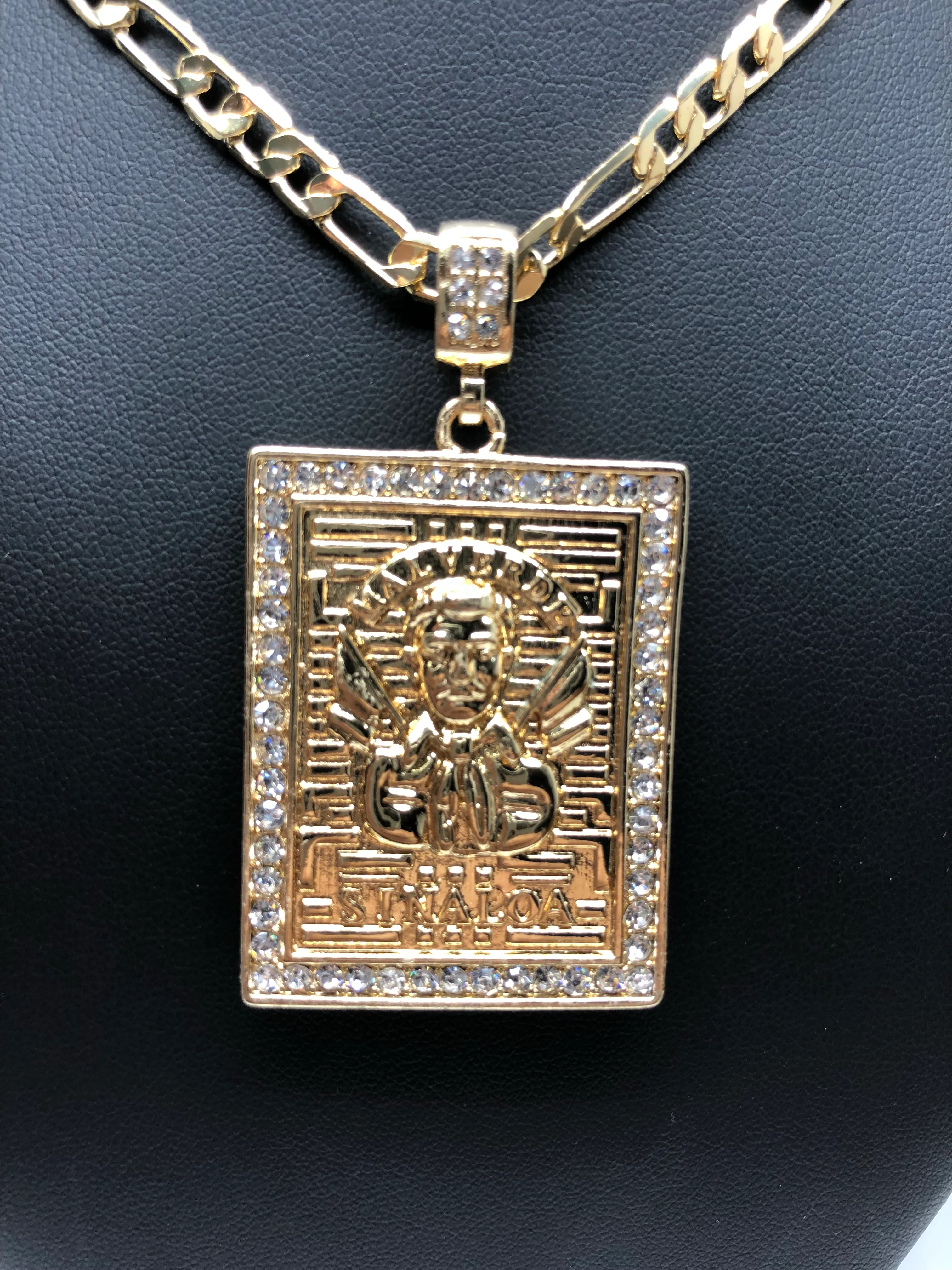 Jesus Malverde protection pendant necklace 26" chain Proteccion Medalla - Image 11