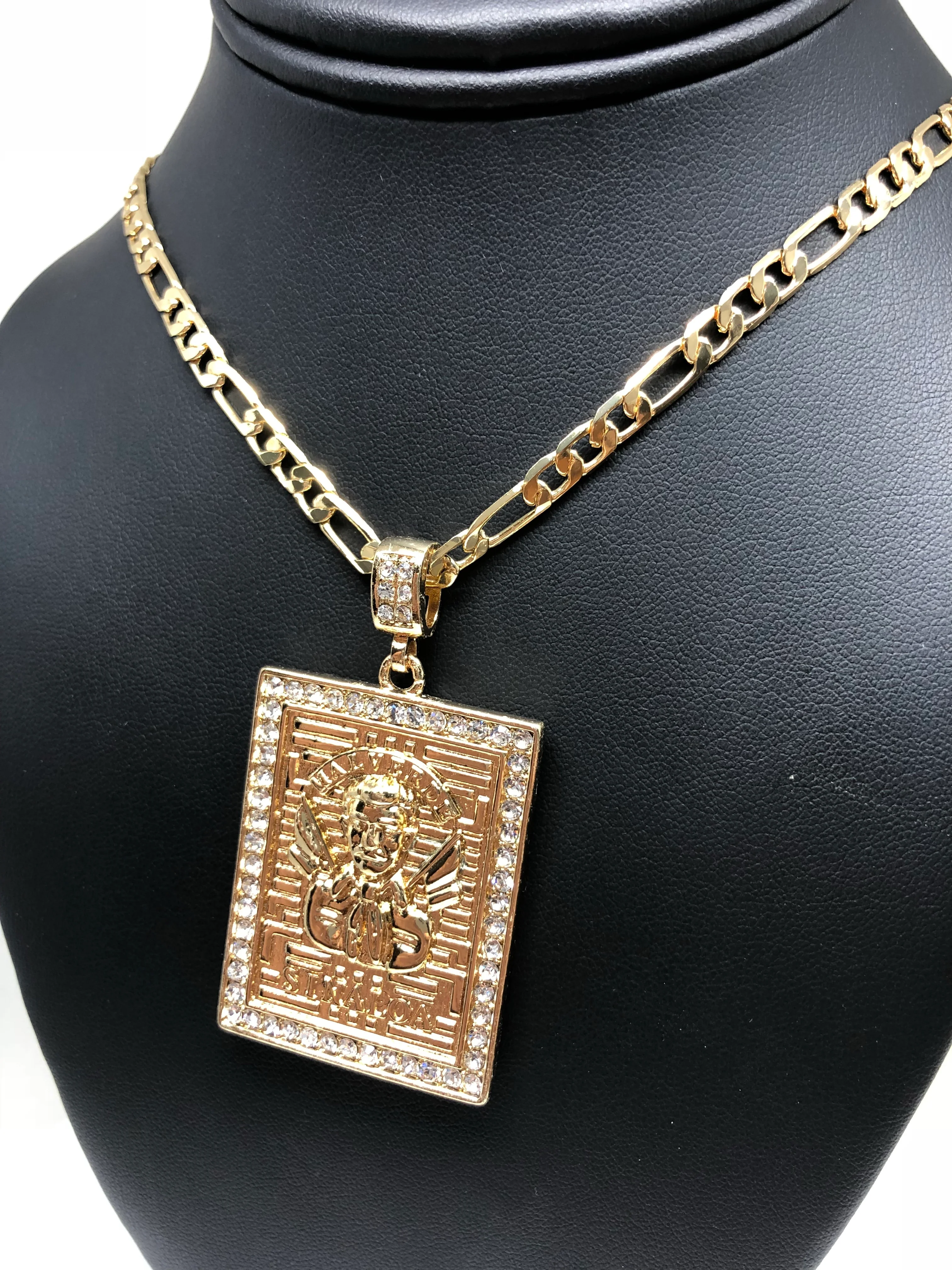 Jesus Malverde protection pendant necklace 26" chain Proteccion Medalla - Image 8