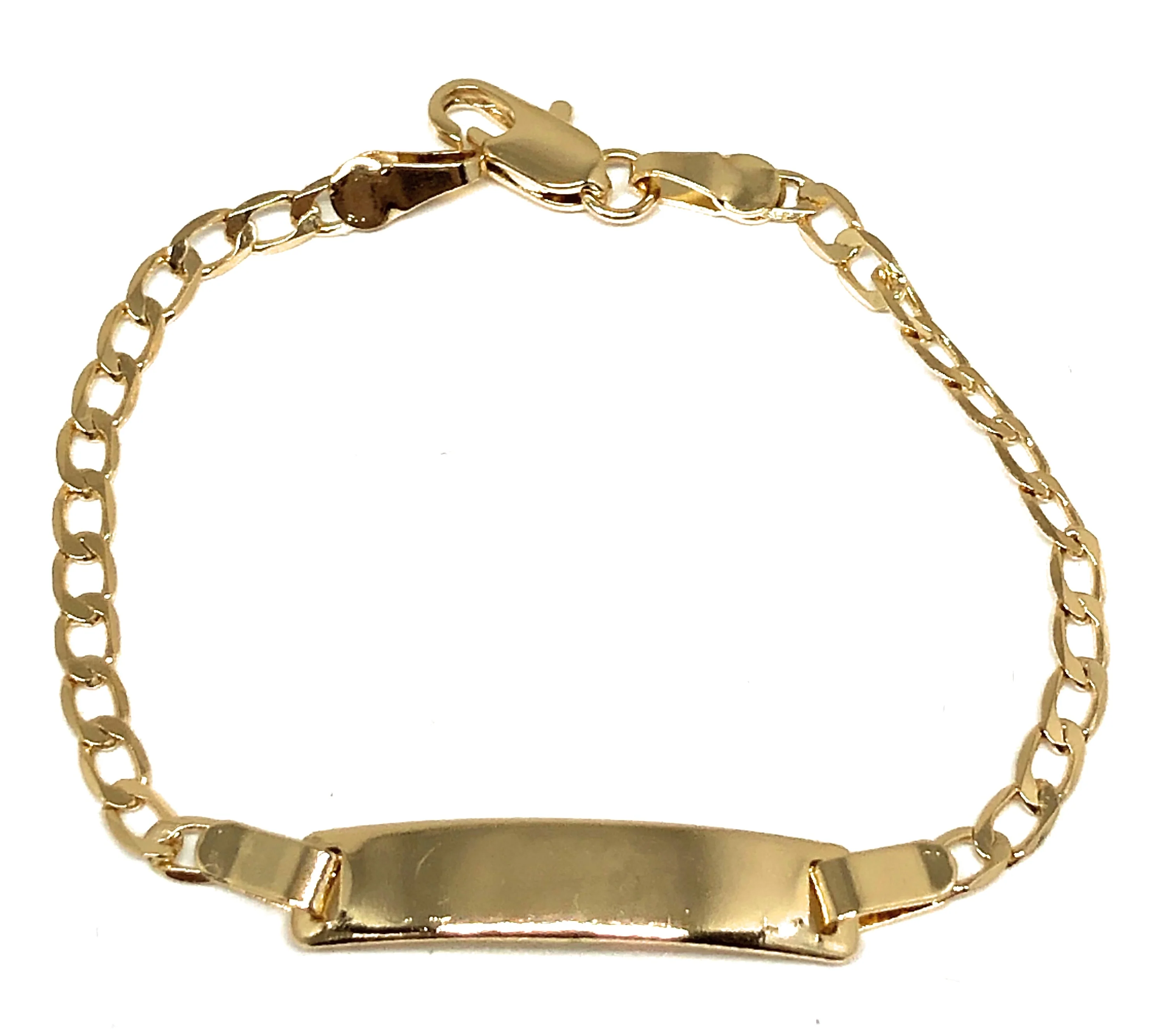 Kids’s Ages 1-6 Gold Plated ID Cuban Link Bracelet 5.5” 3mm Width Esclava - Image 2