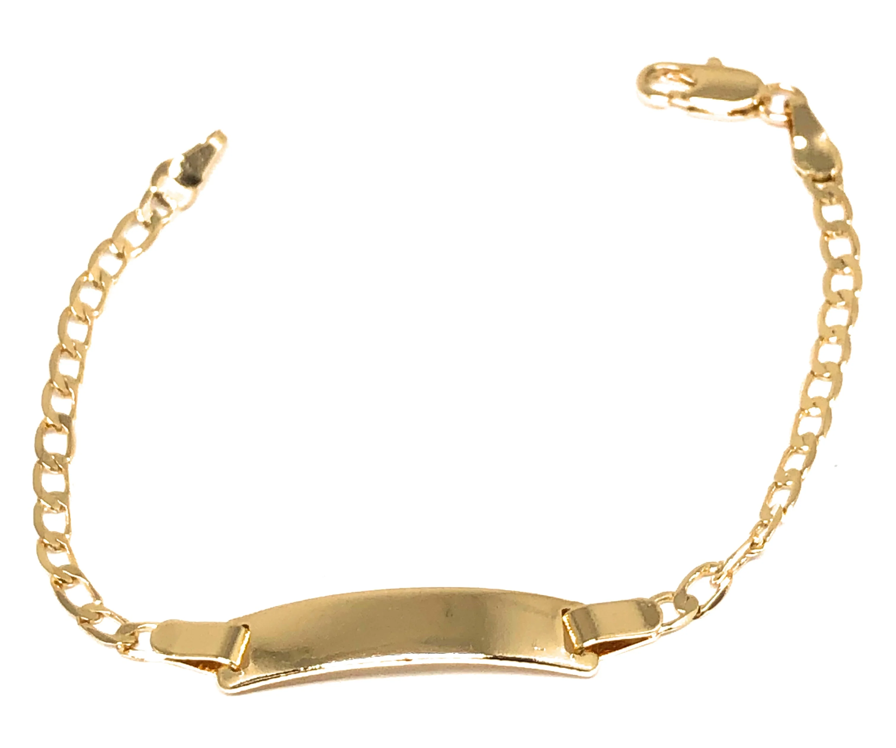 Kids’s Ages 1-6 Gold Plated ID Cuban Link Bracelet 5.5” 3mm Width Esclava - Image 3