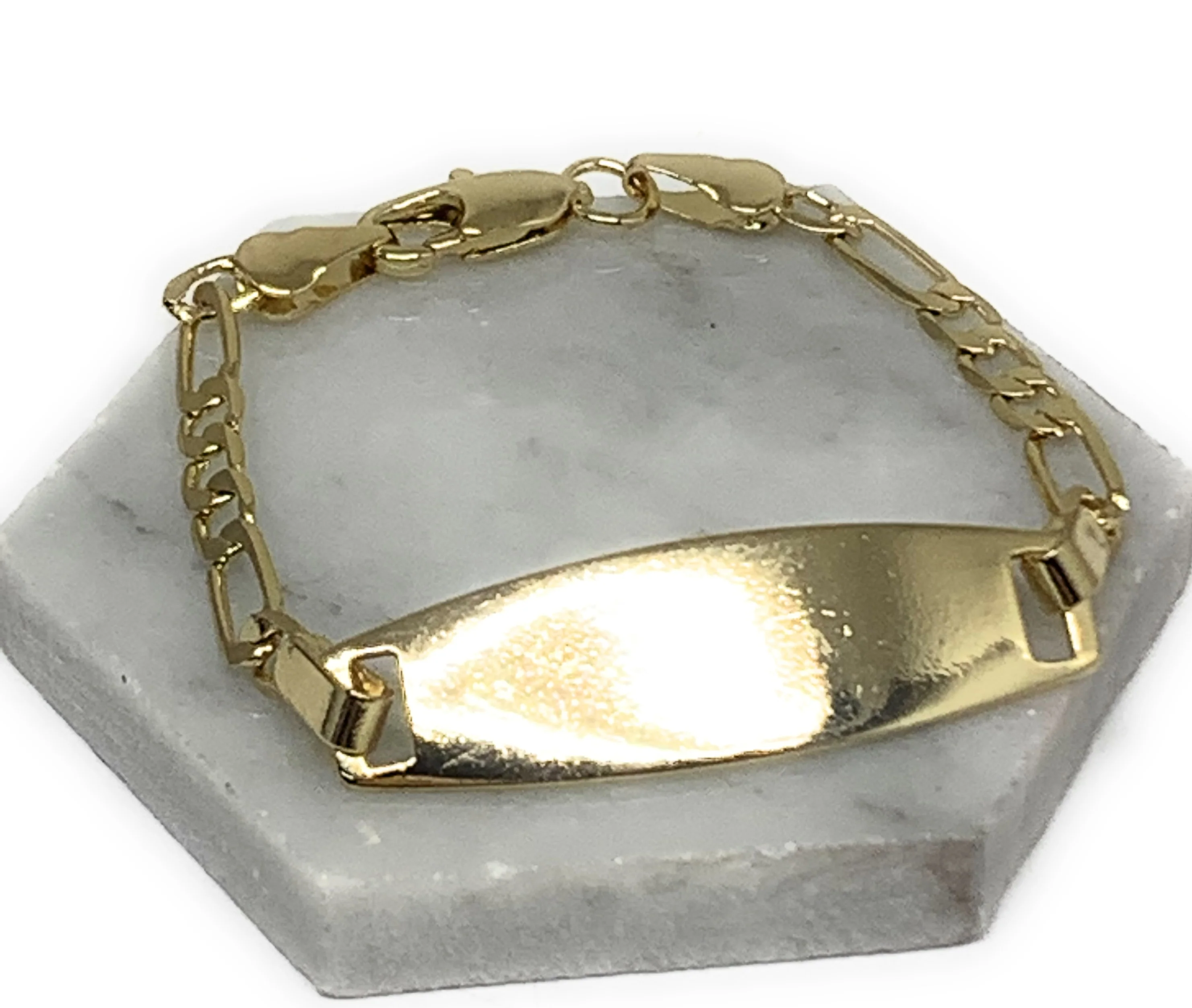 Kids’s Ages 1-6 Gold Plated ID Bracelet 5.5” 3mm Width Esclava - Image 7