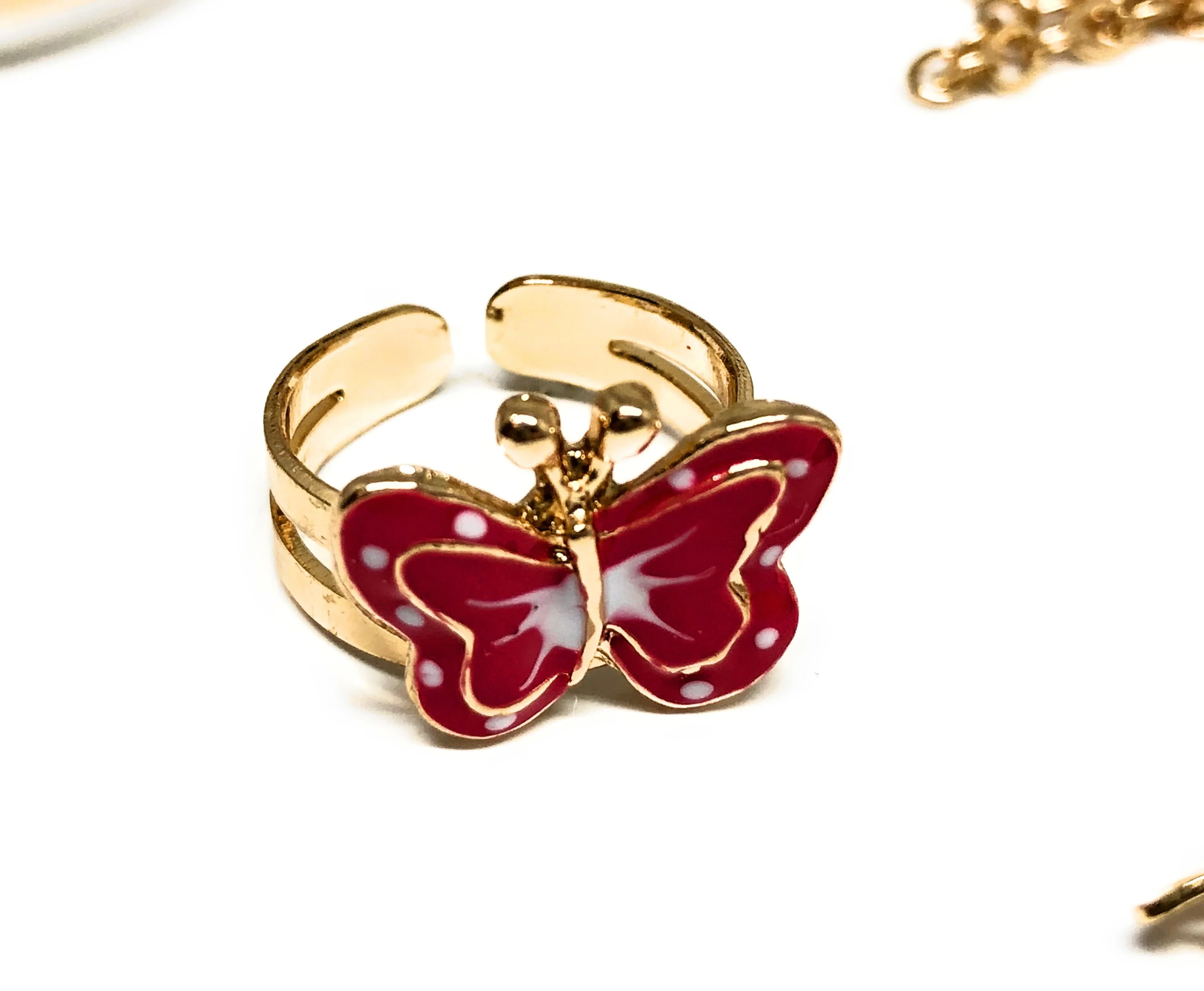 Kids’s Ages 3-8 Gold Plated Butterly Set | Earrings, Ring, Bracelet, Necklace - Image 3