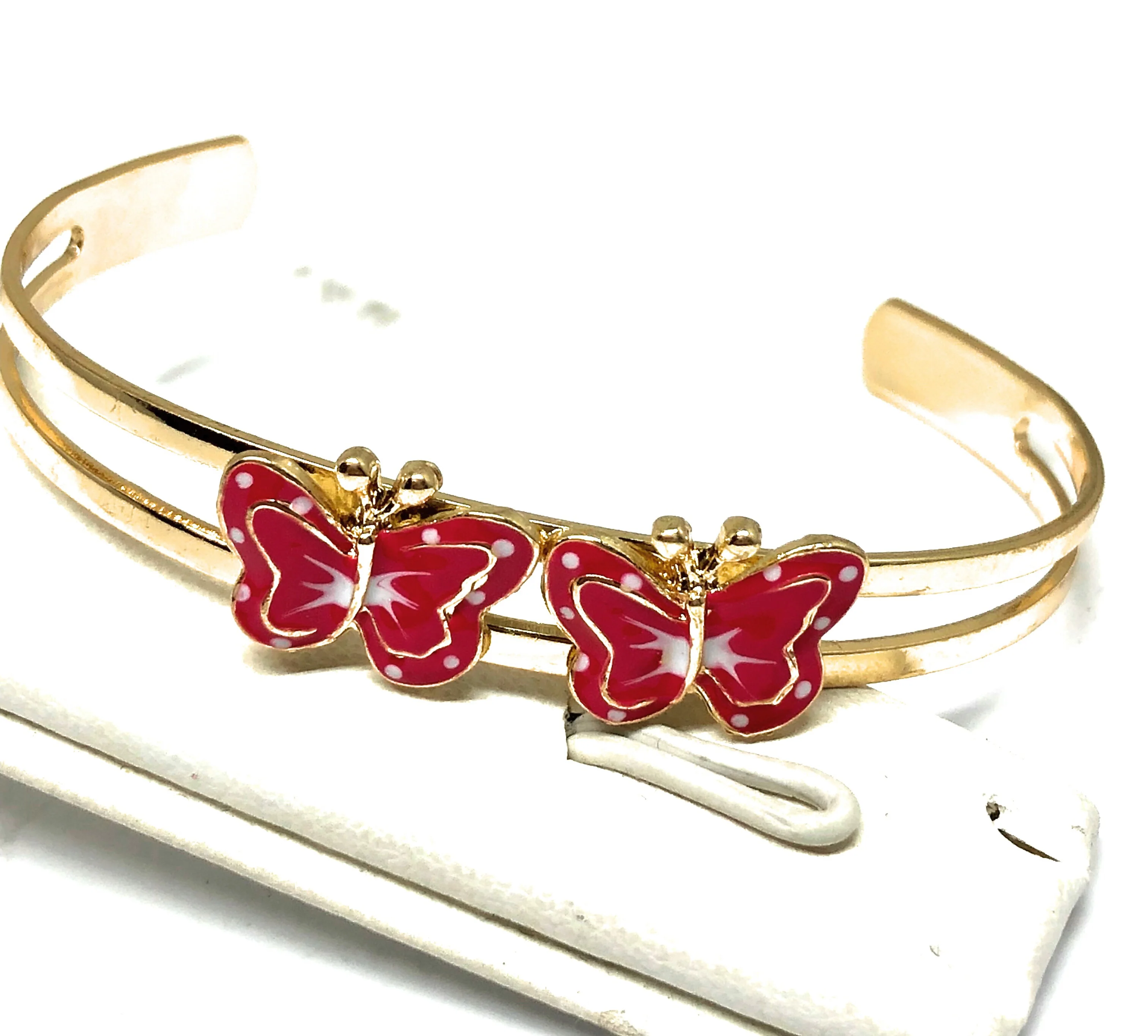 Kids’s Ages 3-8 Gold Plated Butterly Set | Earrings, Ring, Bracelet, Necklace - Image 4