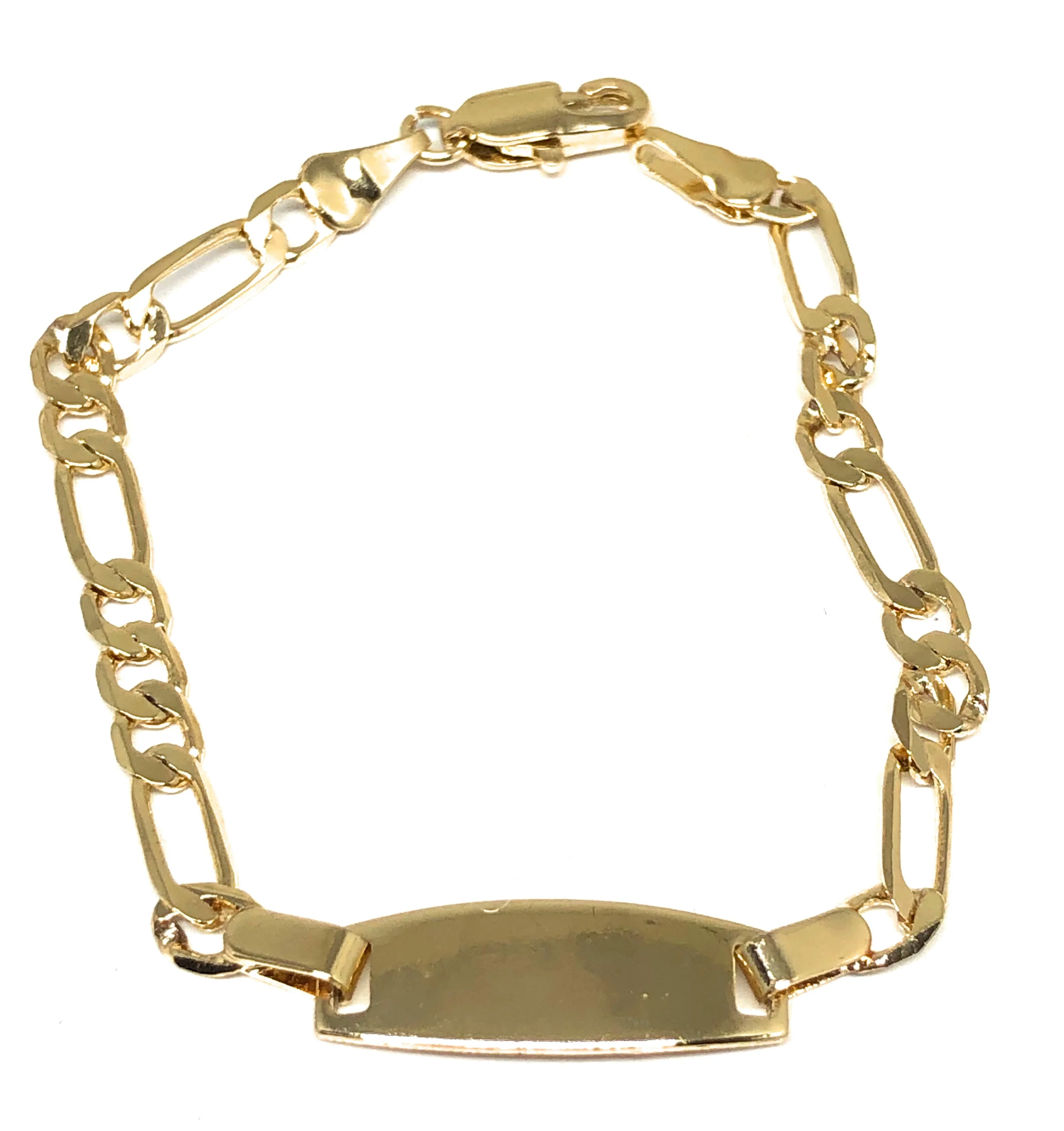 Kids’s Ages 7-13 Gold Plated ID Bracelet 6.5” 3mm Width Esclava - Image 2