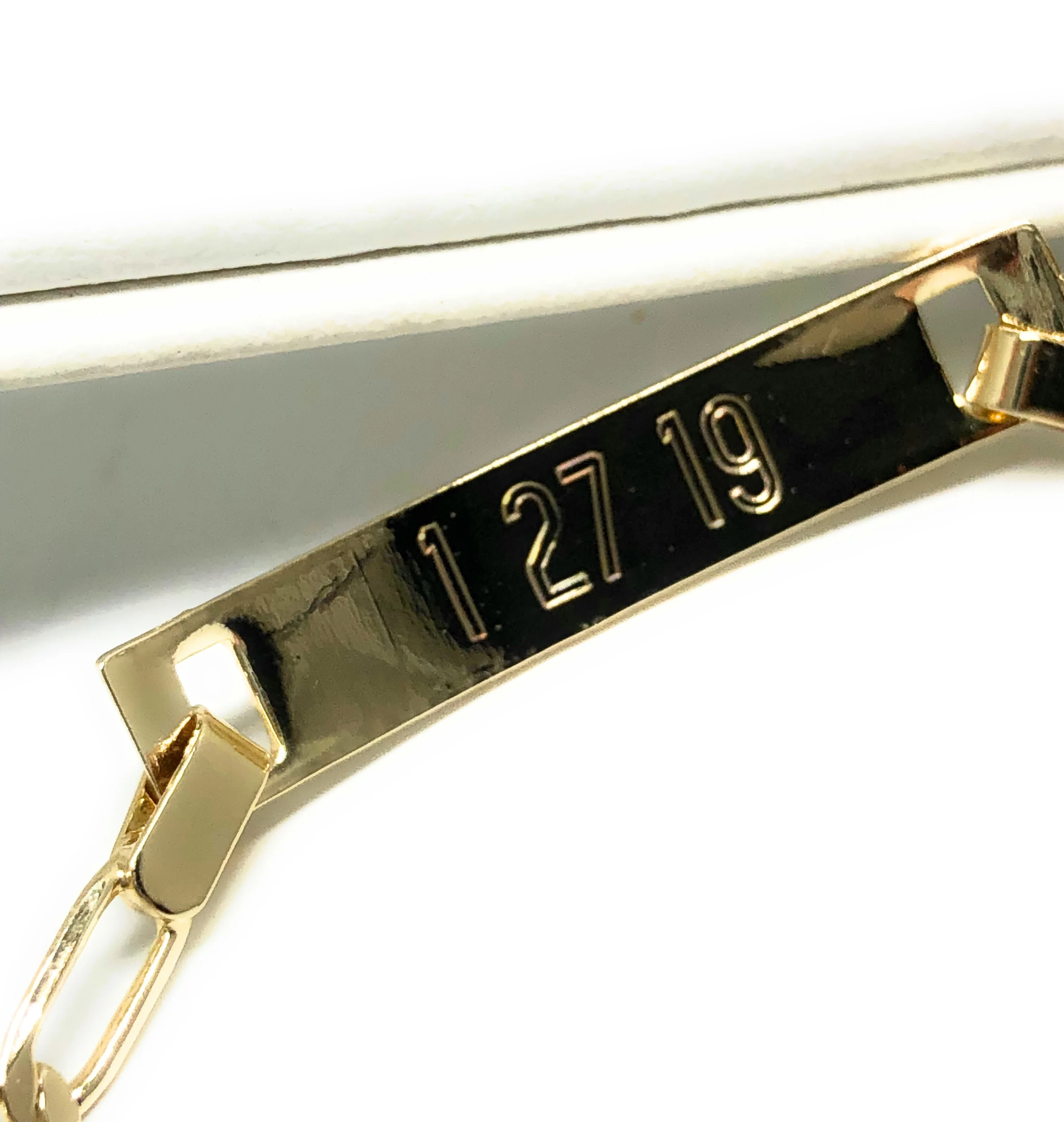 Kids’s Ages 7-13 Gold Plated ID Bracelet 6.5” 3mm Width Esclava - Image 5
