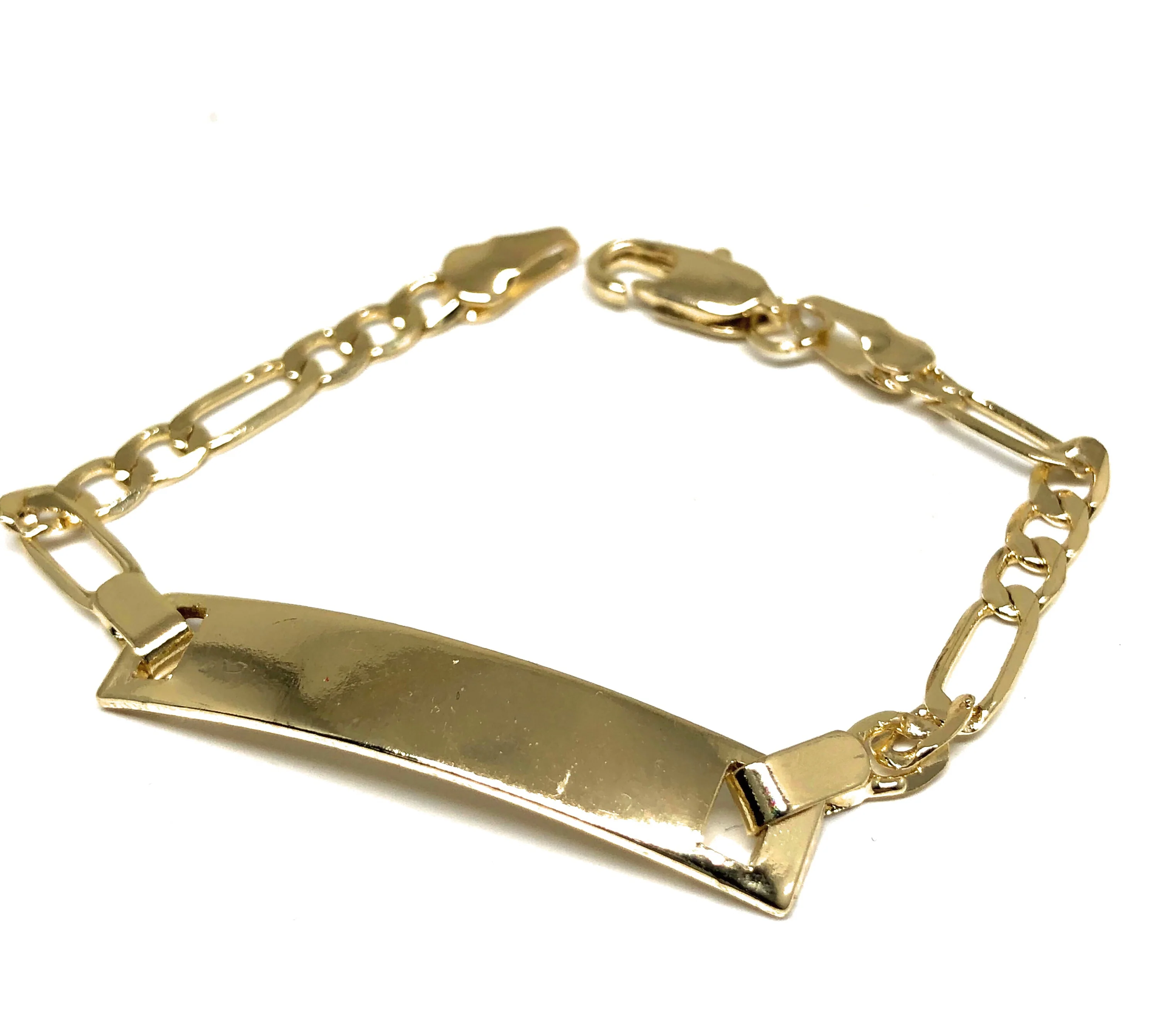 Kids’s Ages 7-13 Gold Plated ID Bracelet 6” 3mm Width Esclava - Image 3