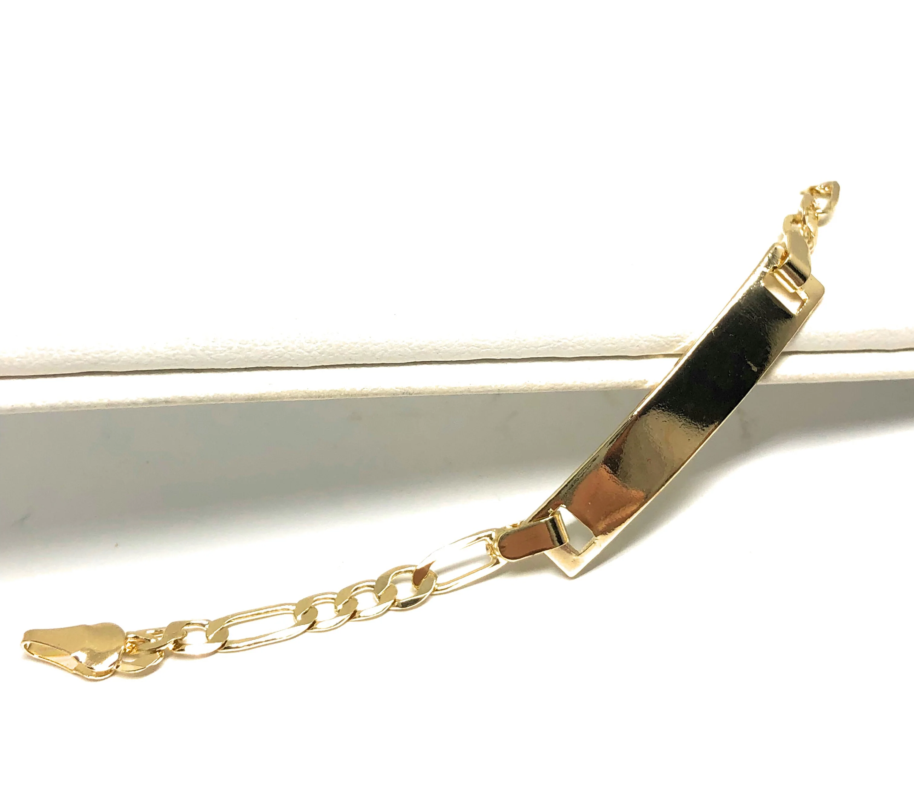 Kids’s Ages 7-13 Gold Plated ID Bracelet 6” 3mm Width Esclava - Image 7