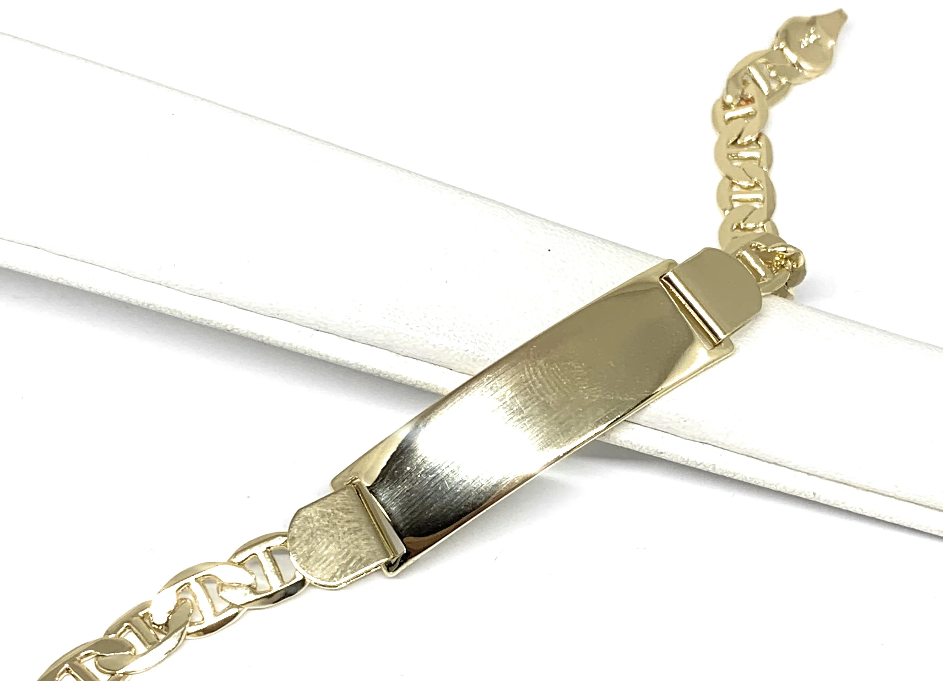 Men’s Gold Plated ID Bracelet VALENTINO Mariner Link 8.5” 8mm Width Esclava - Image 2